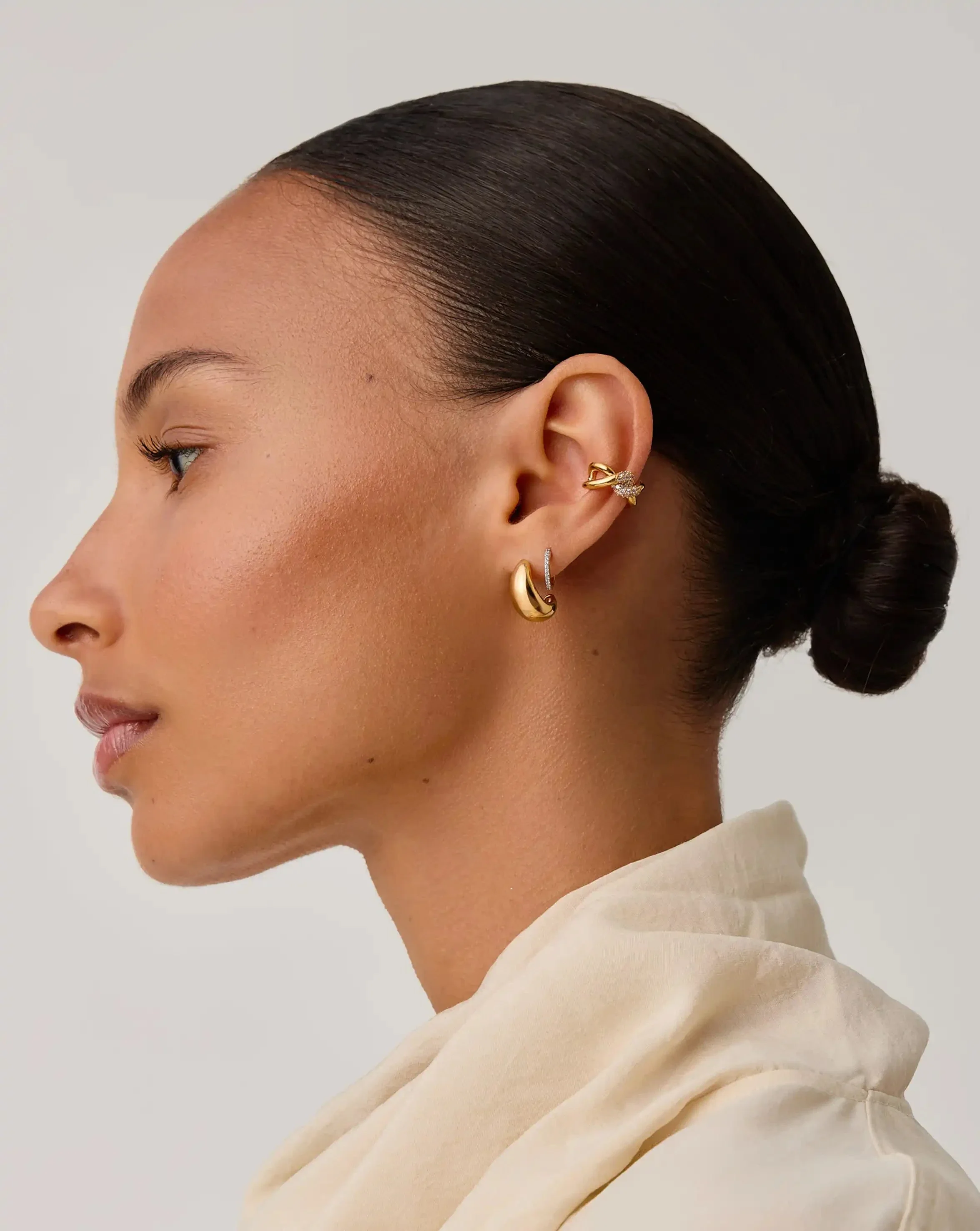 Molten Snow Ear Cuff | 18ct Gold Plated/Cubic Zirconia - Image 3