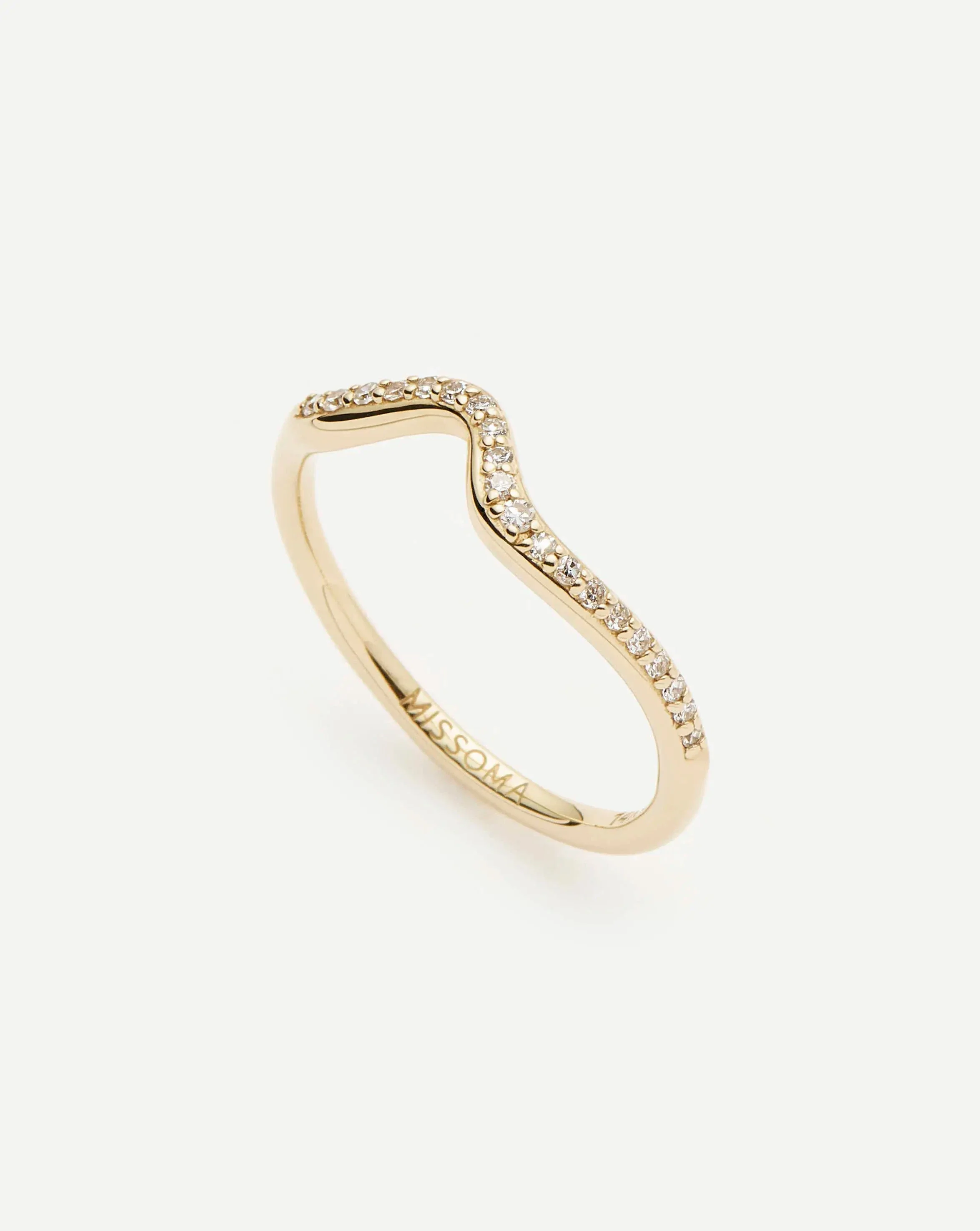 Molten Snow Solid Gold Diamond Stacking Ring | 14ct Solid Gold/Lab Grown Diamonds
