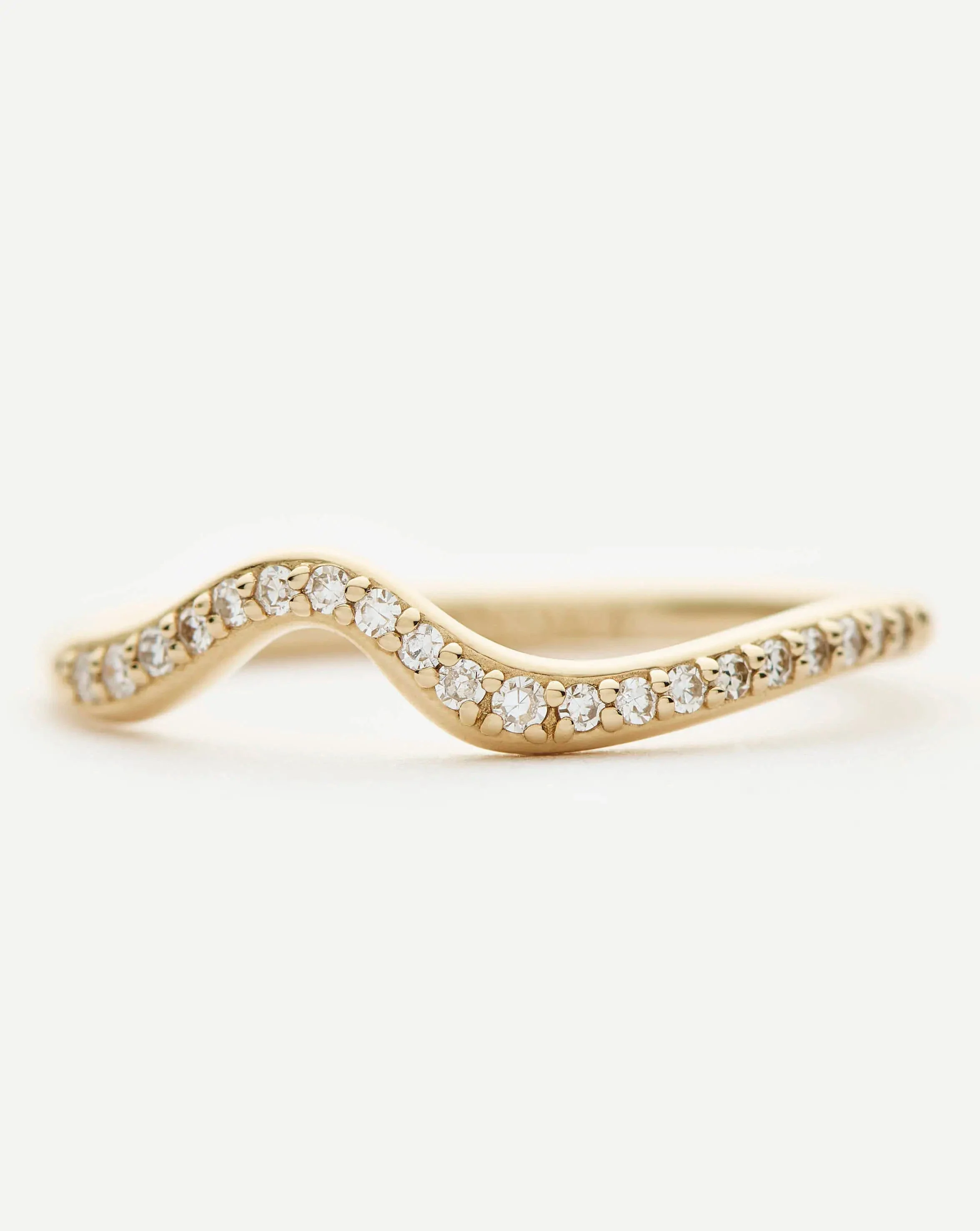 Molten Snow Solid Gold Diamond Stacking Ring | 14ct Solid Gold/Lab Grown Diamonds - Image 4