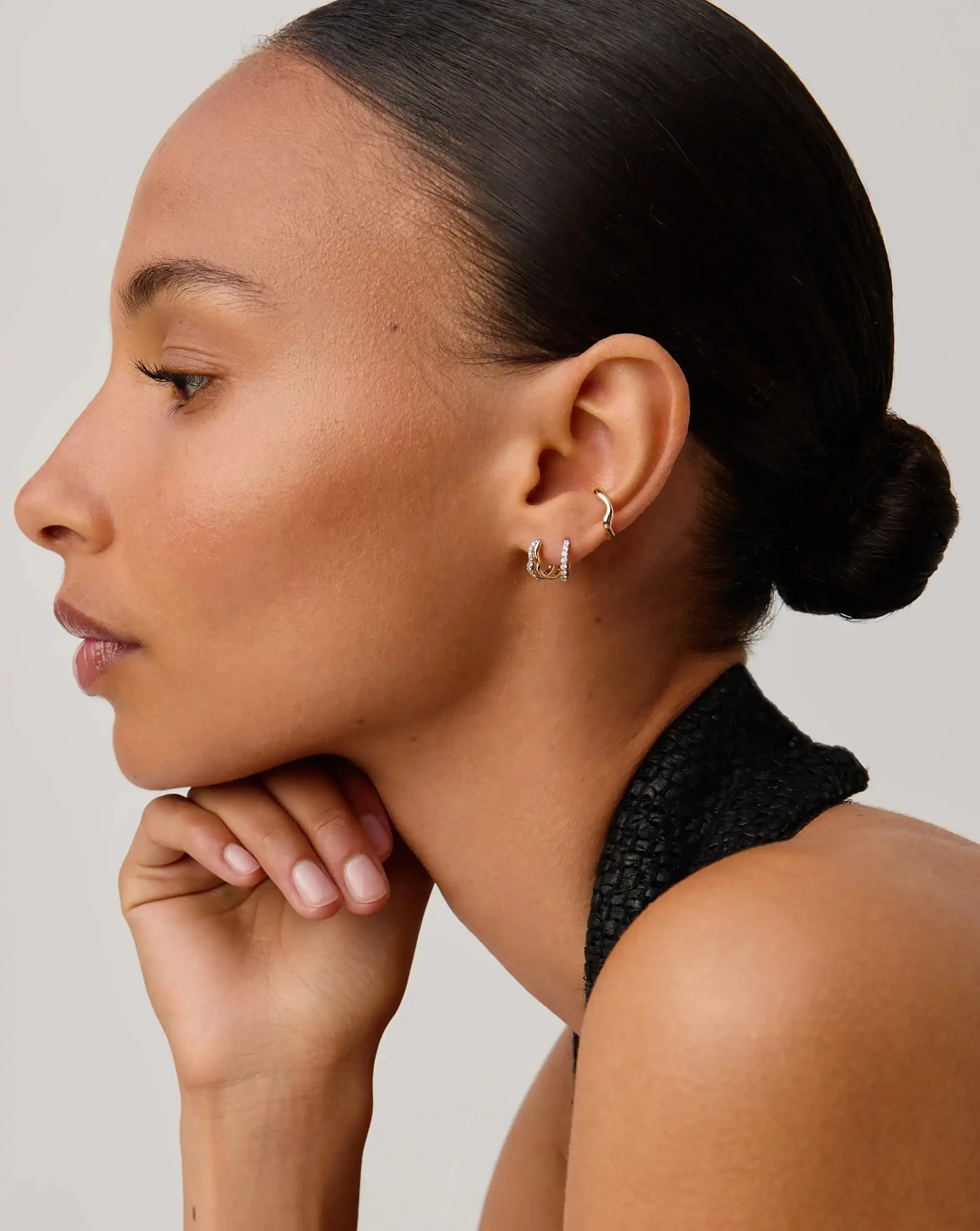 Molten Snow Solid Gold Ear Cuff | 14ct Solid Gold - Image 3