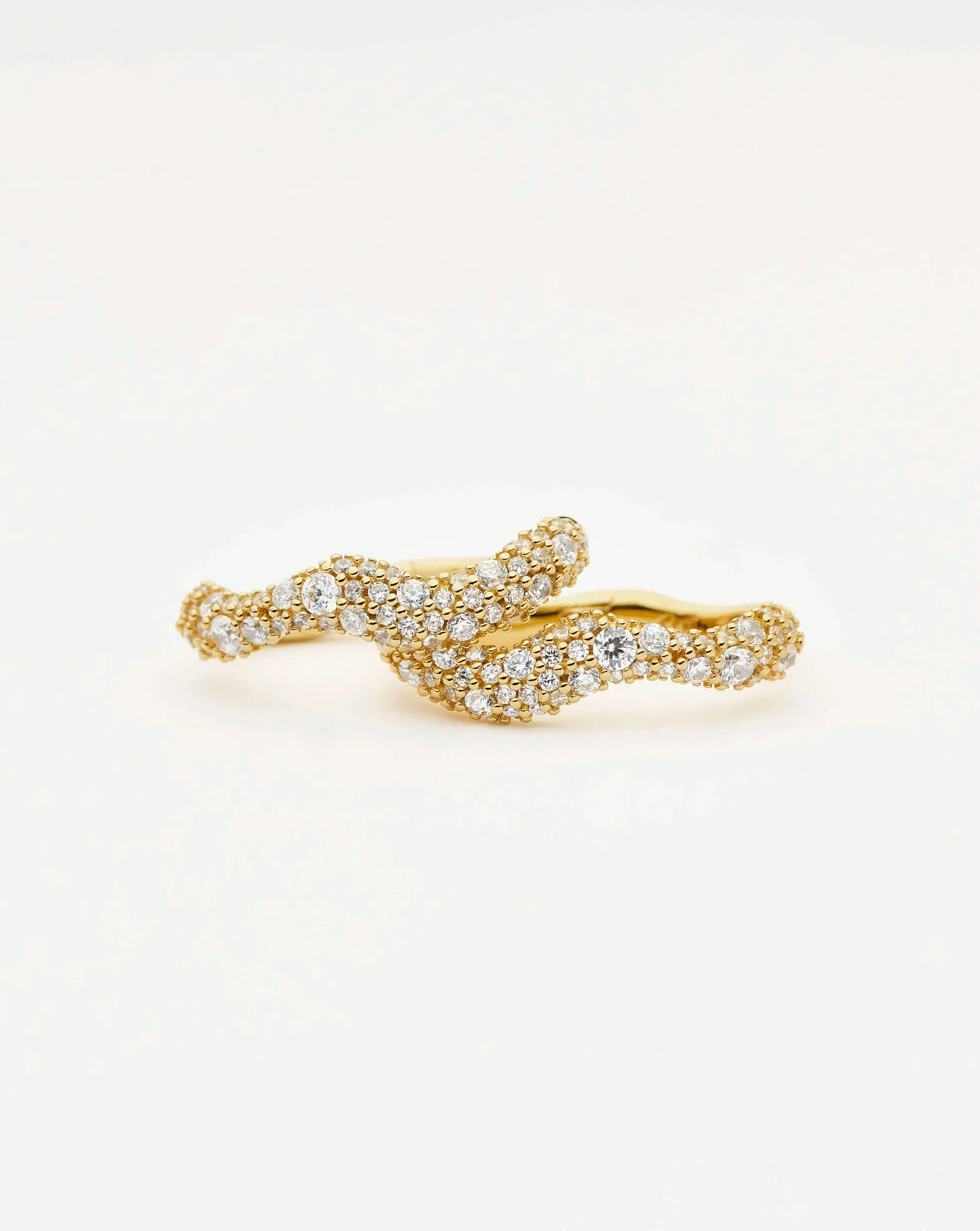 Molten Snow Small Hoop Earrings | 18ct Gold Vermeil/Cubic Zirconia - Image 5