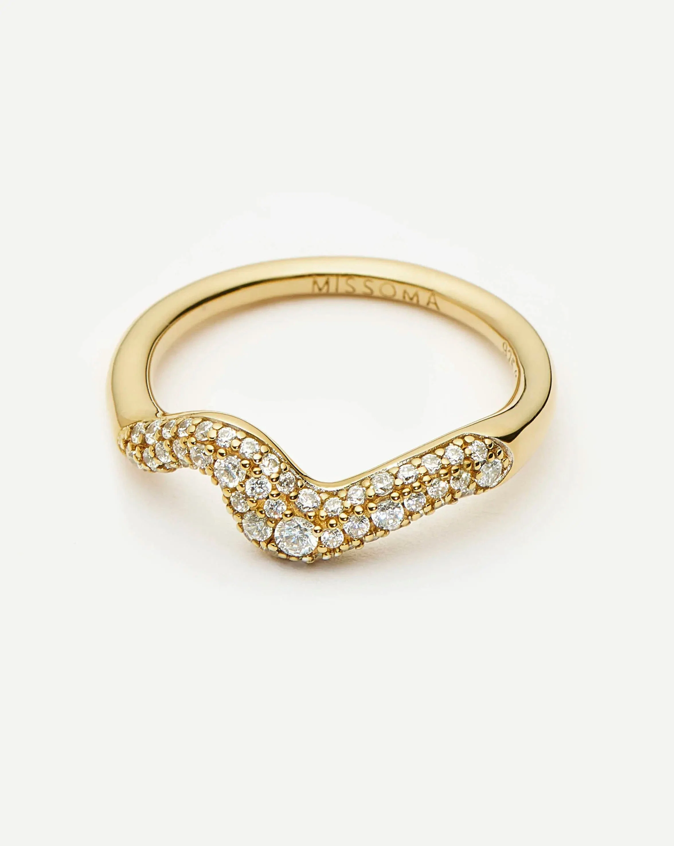Molten Snow Stacking Ring | 18ct Gold Vermeil/Cubic Zirconia - Image 4