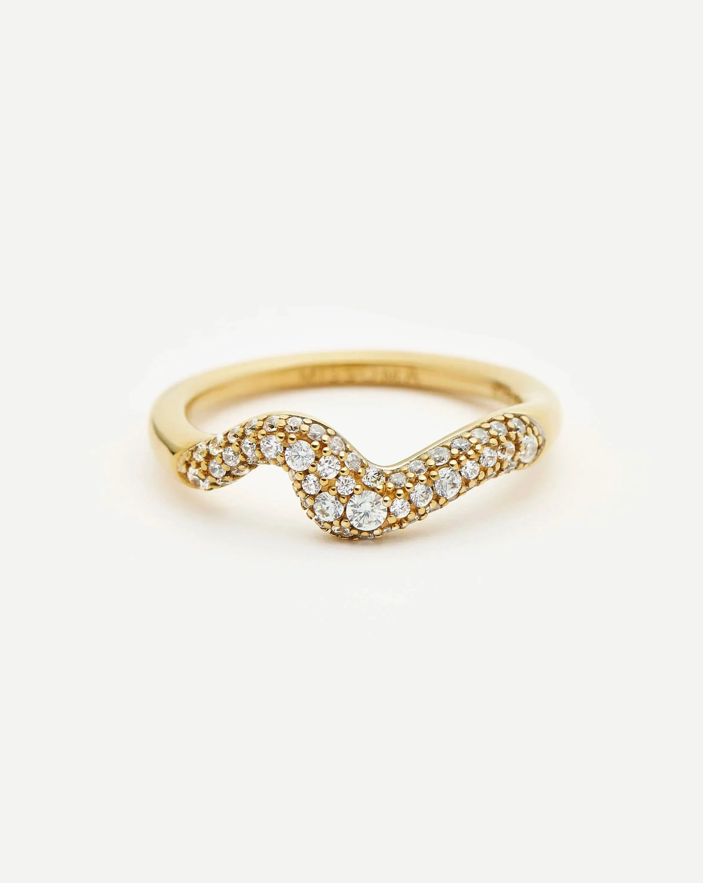 Molten Snow Stacking Ring | 18ct Gold Vermeil/Cubic Zirconia - Image 5