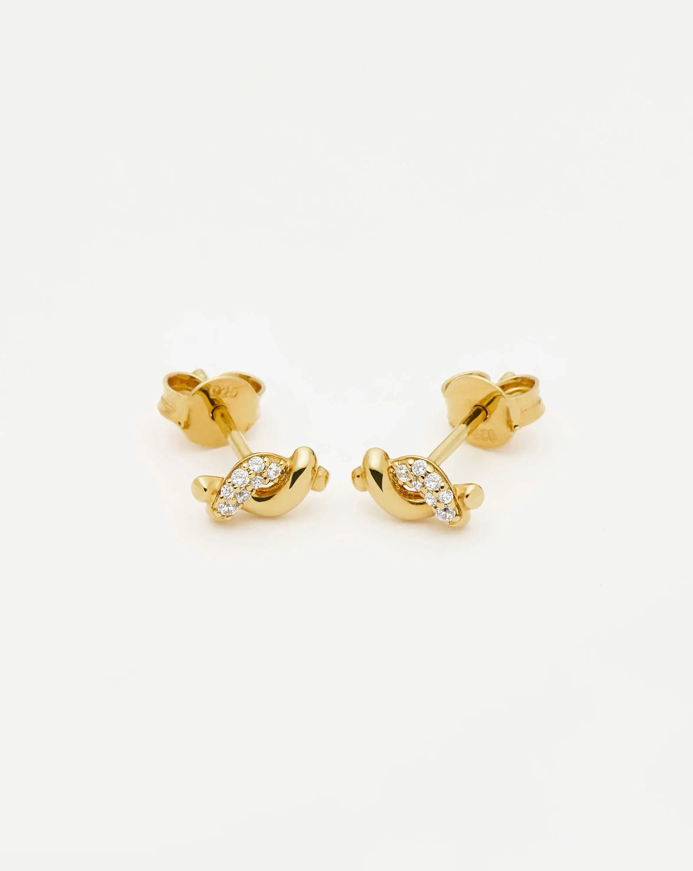 Molten Snow Stud Earrings | 18ct Gold Vermeil/Cubic Zirconia - Image 5