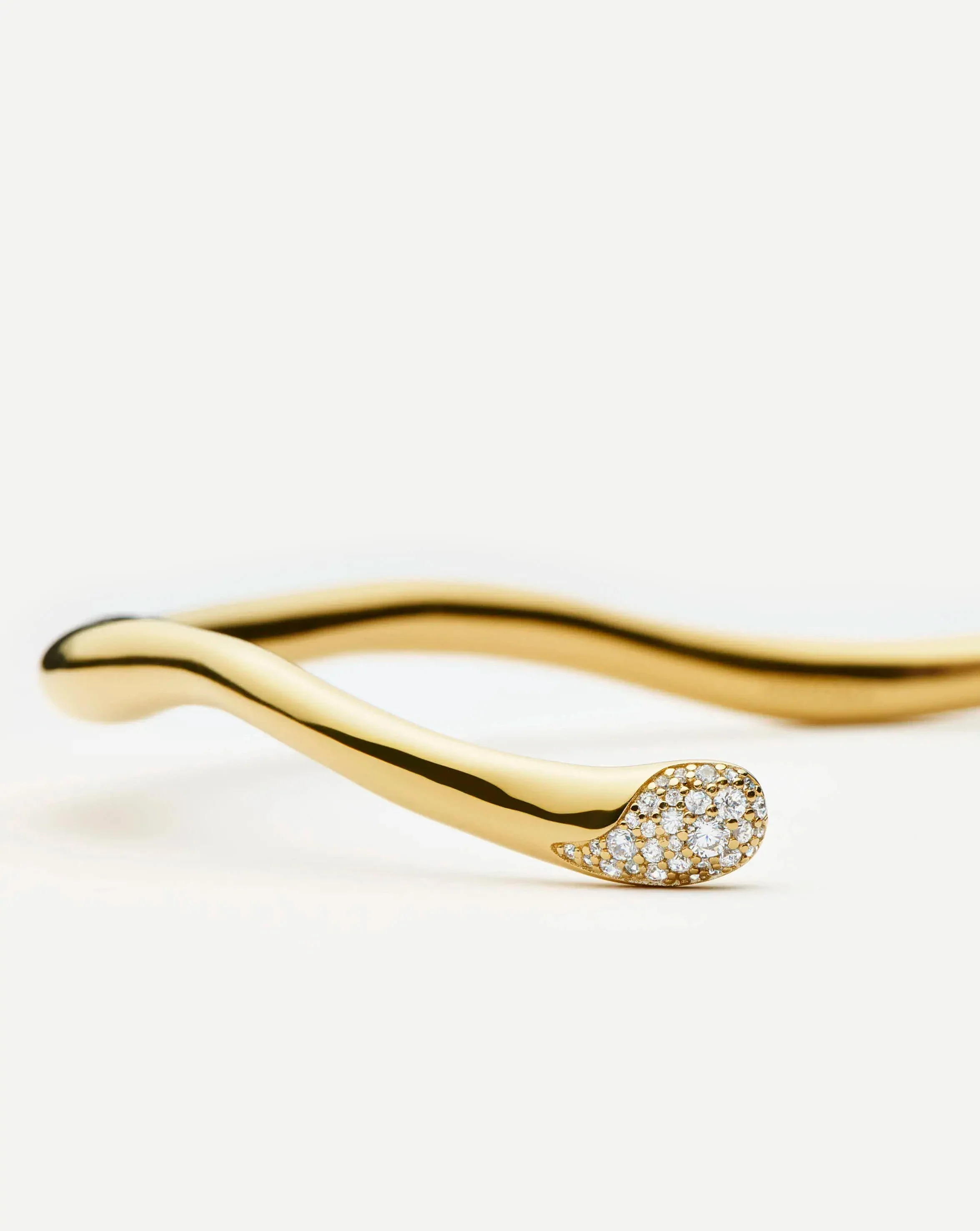 Molten Snow Torque Statement Necklace | 18ct Gold Plated/Cubic Zirconia - Image 3