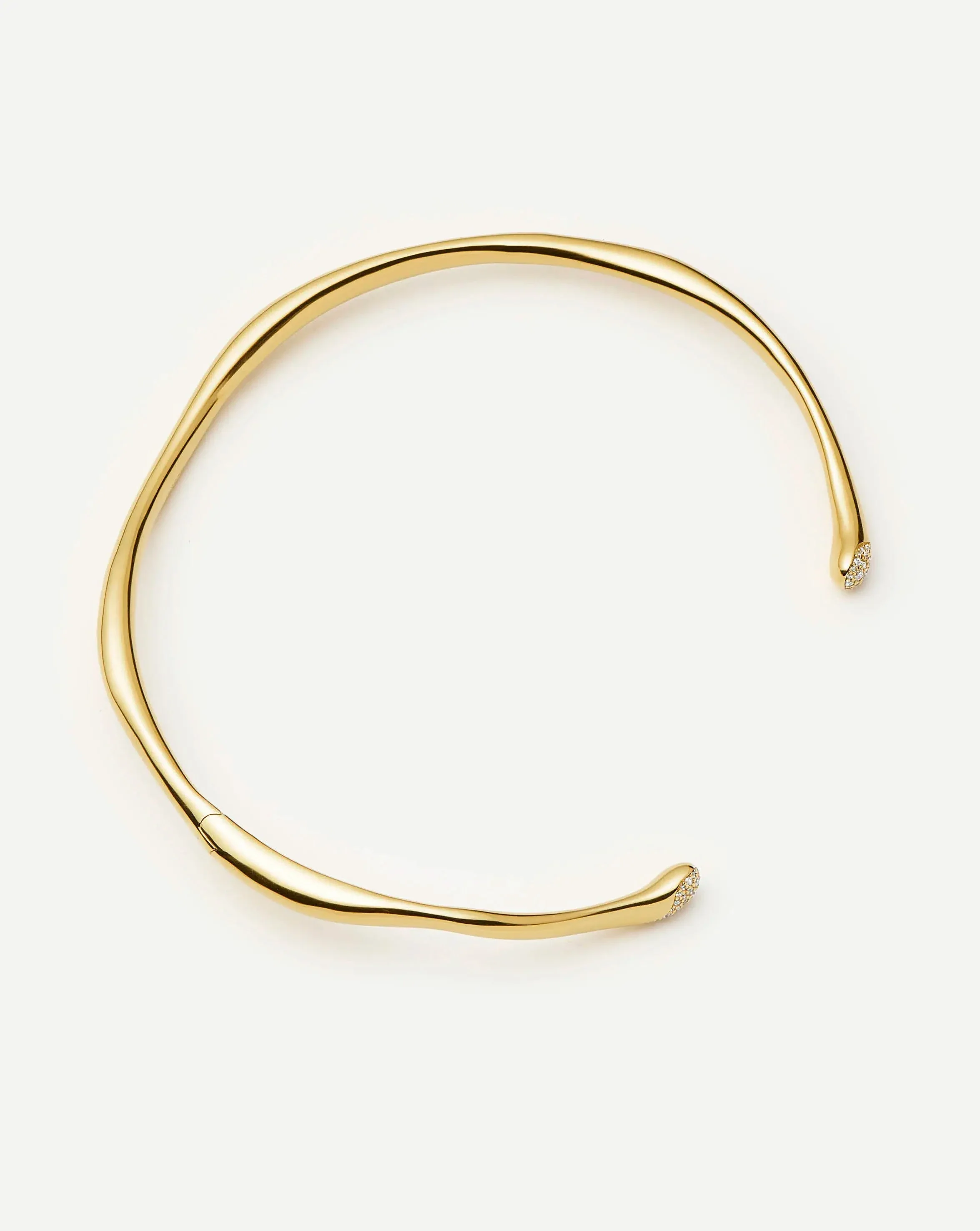 Molten Snow Torque Statement Necklace | 18ct Gold Plated/Cubic Zirconia - Image 4