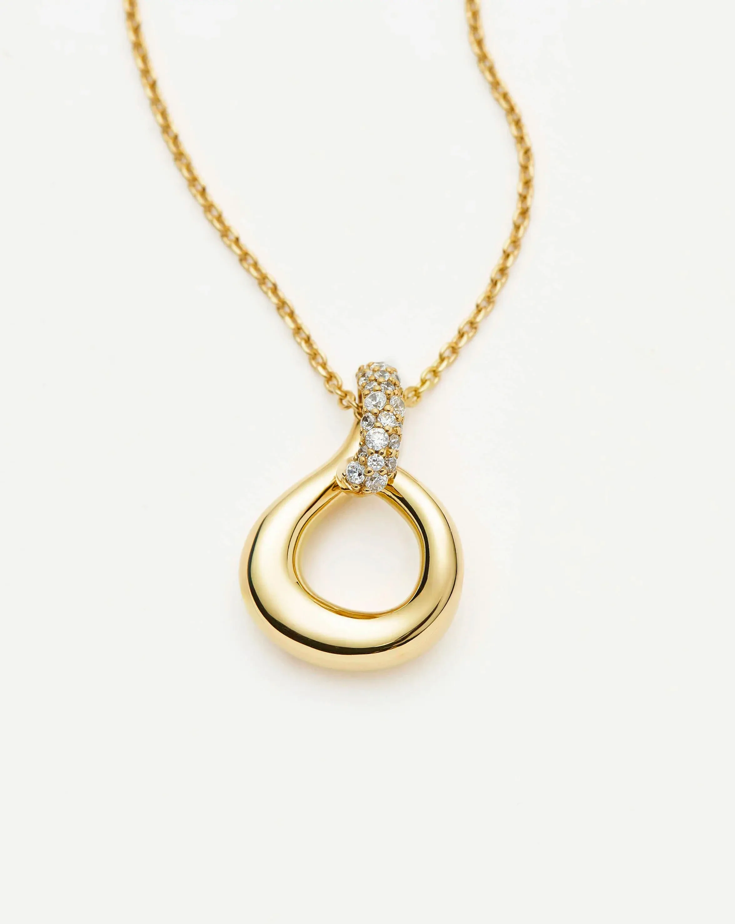 Molten Snow Twisted Pendant Necklace | 18ct Gold Plated/Cubic Zirconia - Image 4