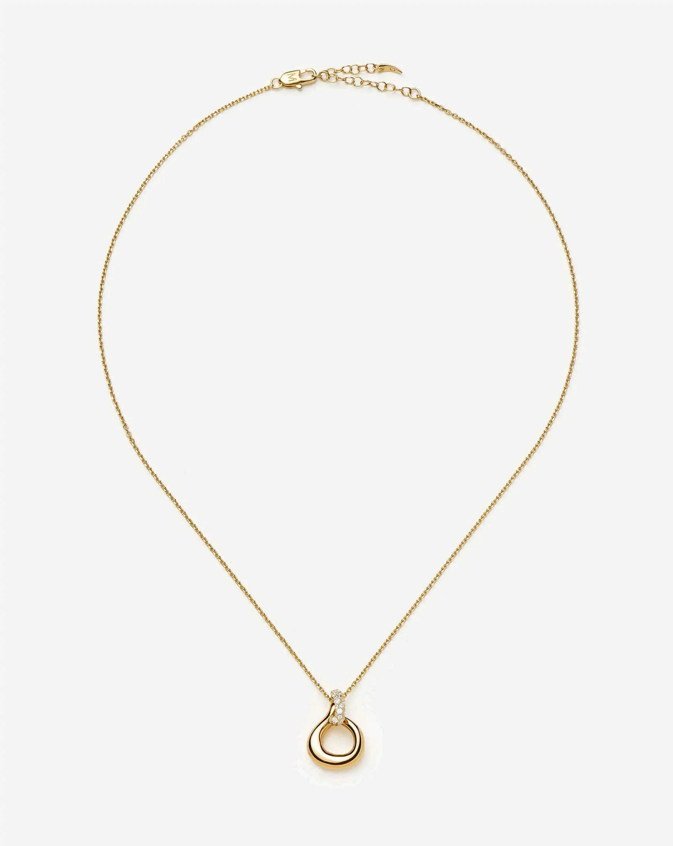 Molten Snow Twisted Pendant Necklace | 18ct Gold Plated/Cubic Zirconia - Image 5