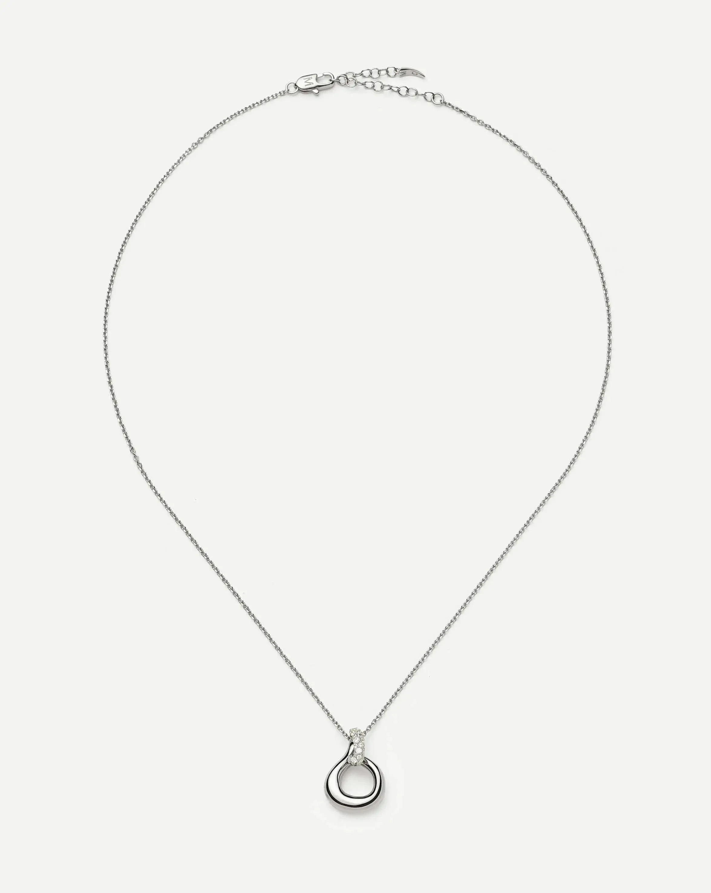 Molten Snow Twisted Pendant Necklace | Silver Plated/Cubic Zirconia - Image 5