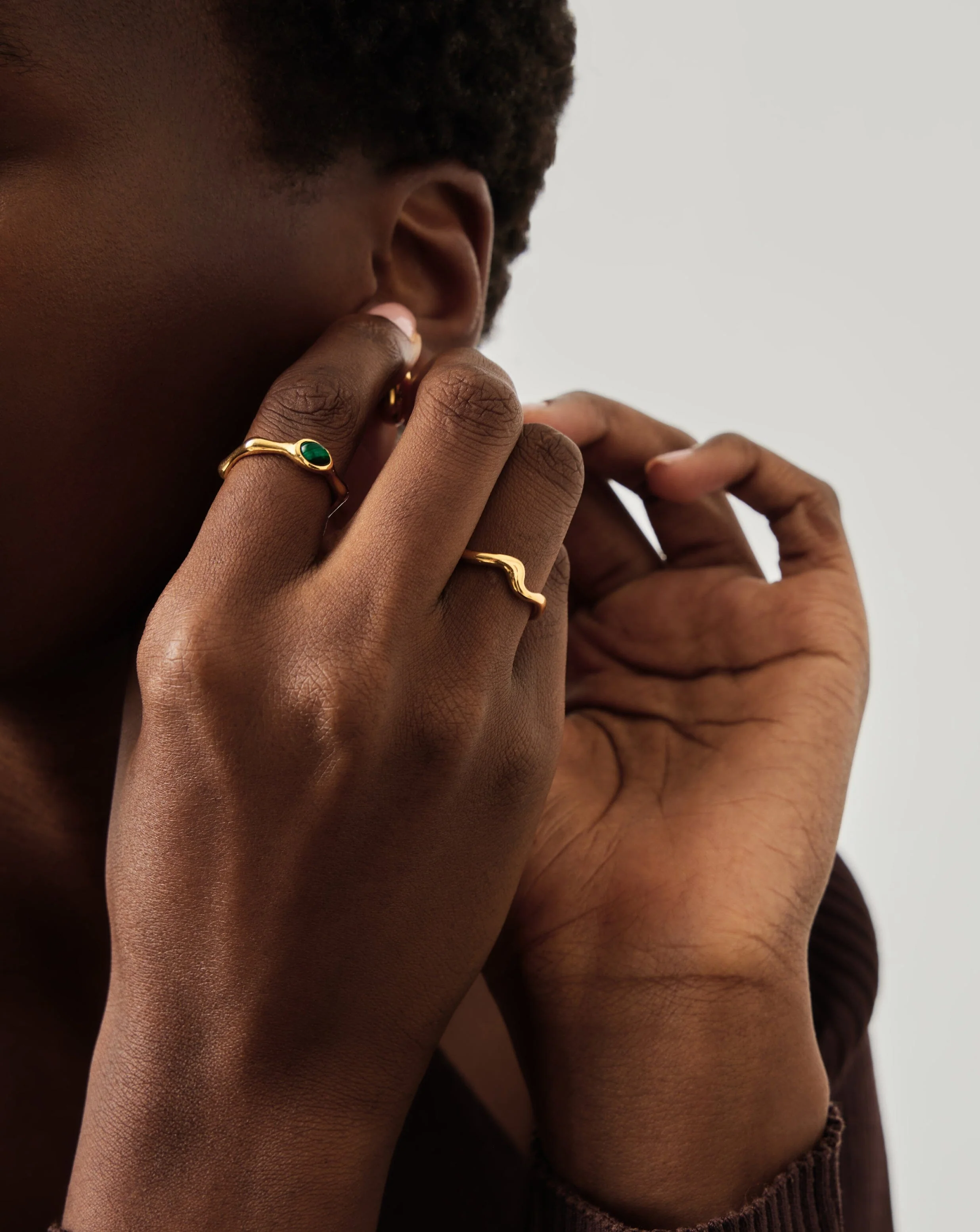 Molten Wave Stacking Ring | 18ct Gold Vermeil - Image 3