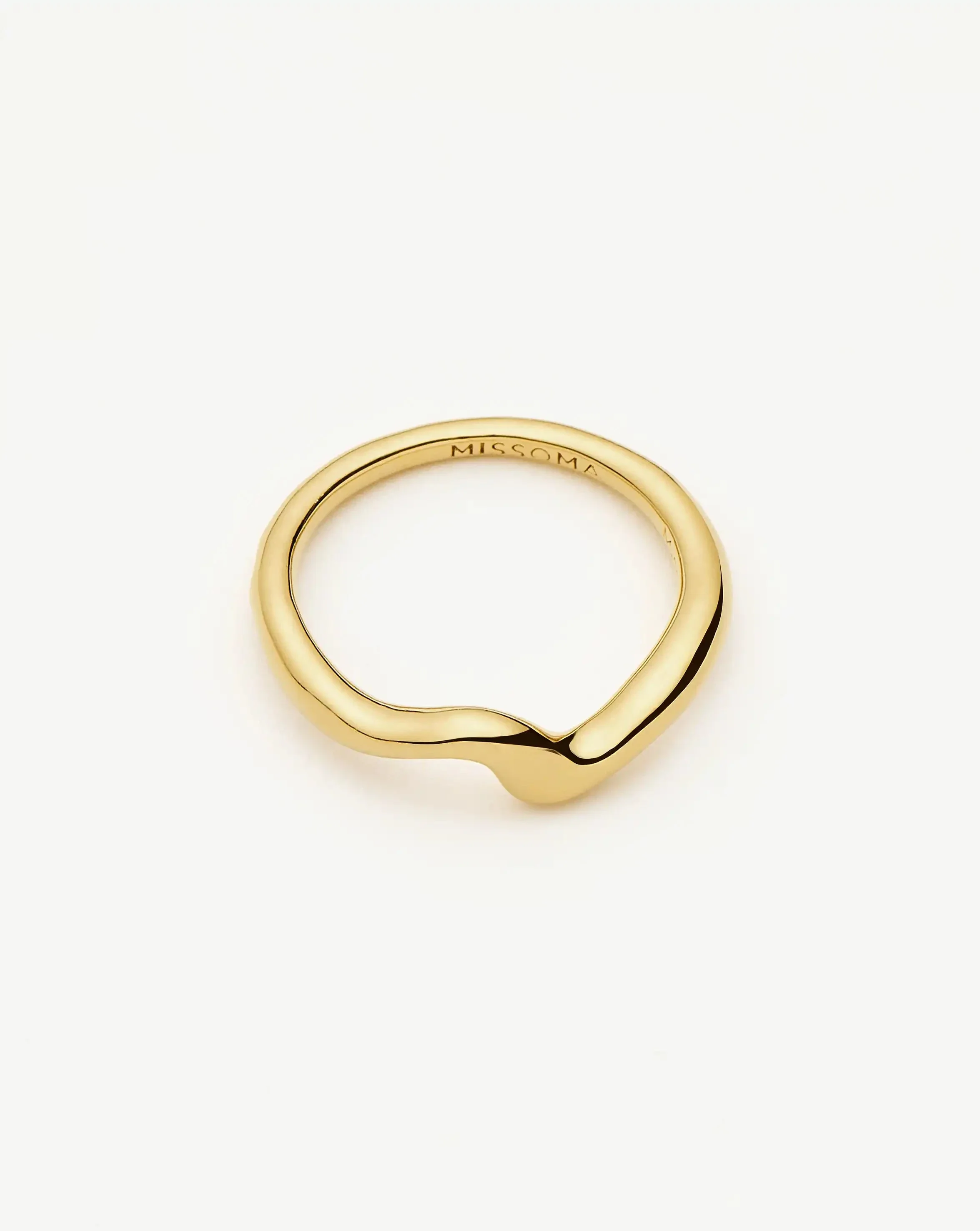 Molten Wave Stacking Ring | 18ct Gold Vermeil - Image 4