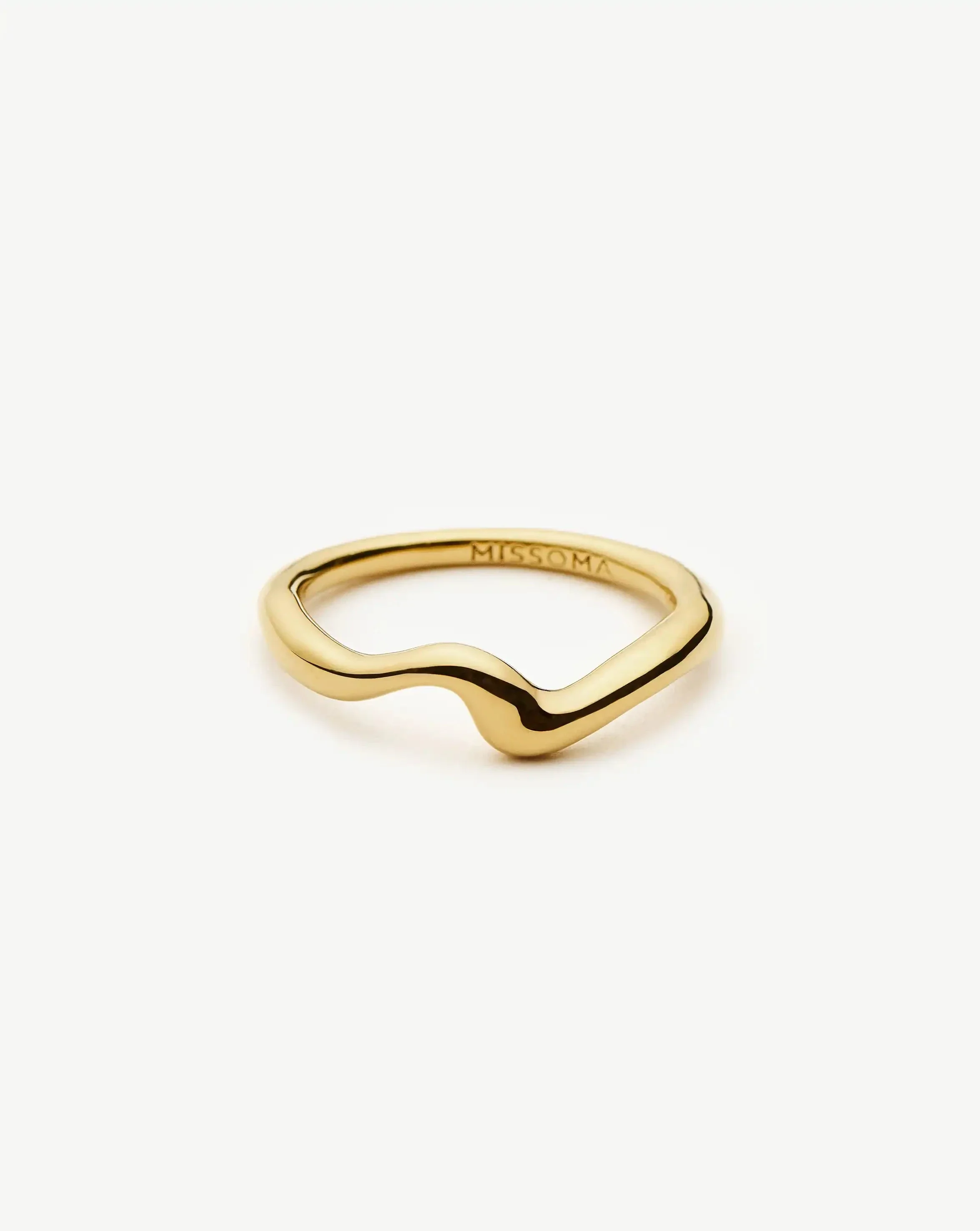 Molten Wave Stacking Ring | 18ct Gold Vermeil - Image 5