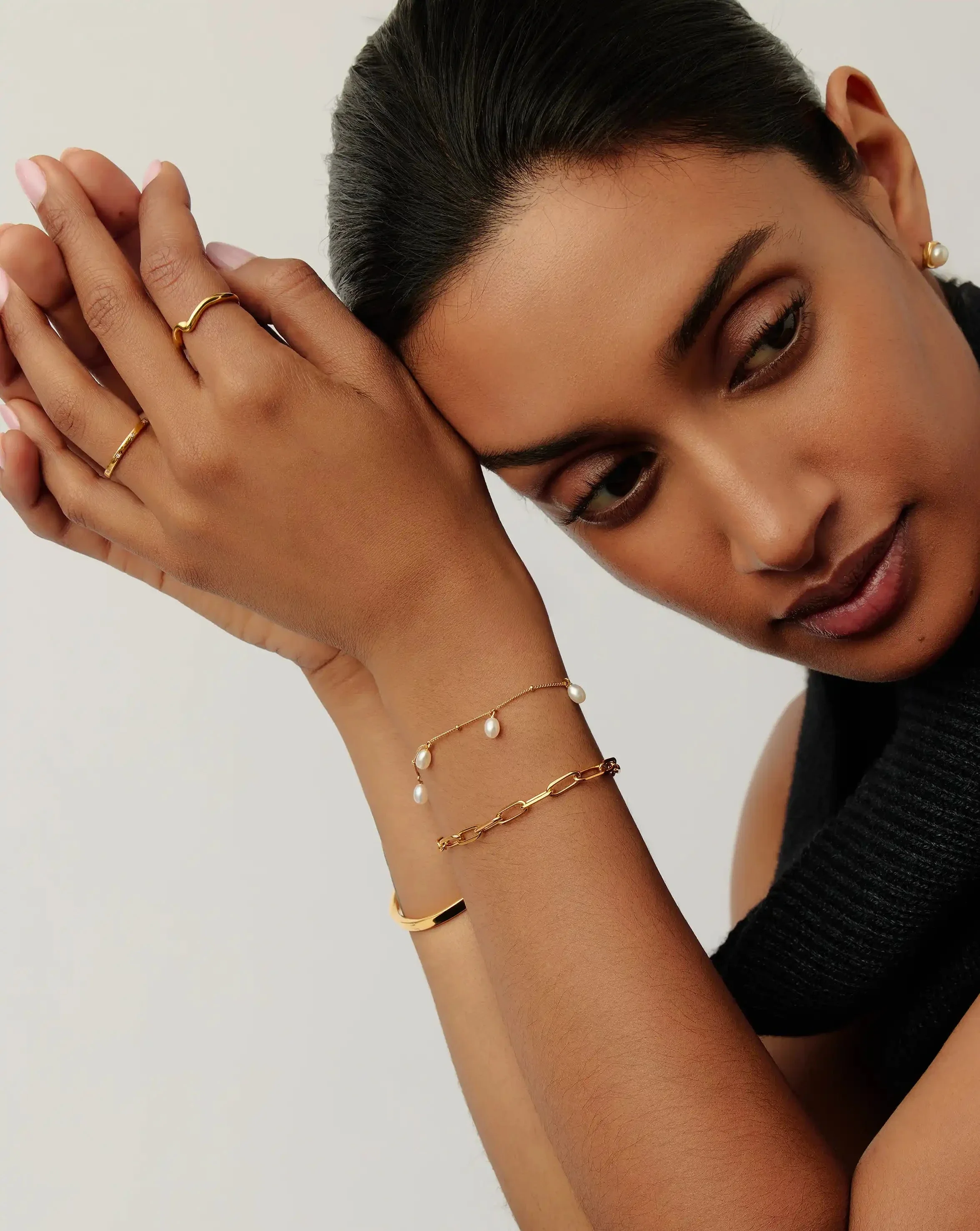 Pearl Baya Baroque Chain Bracelet | 18ct Gold Vermeil/Pearl - Image 6