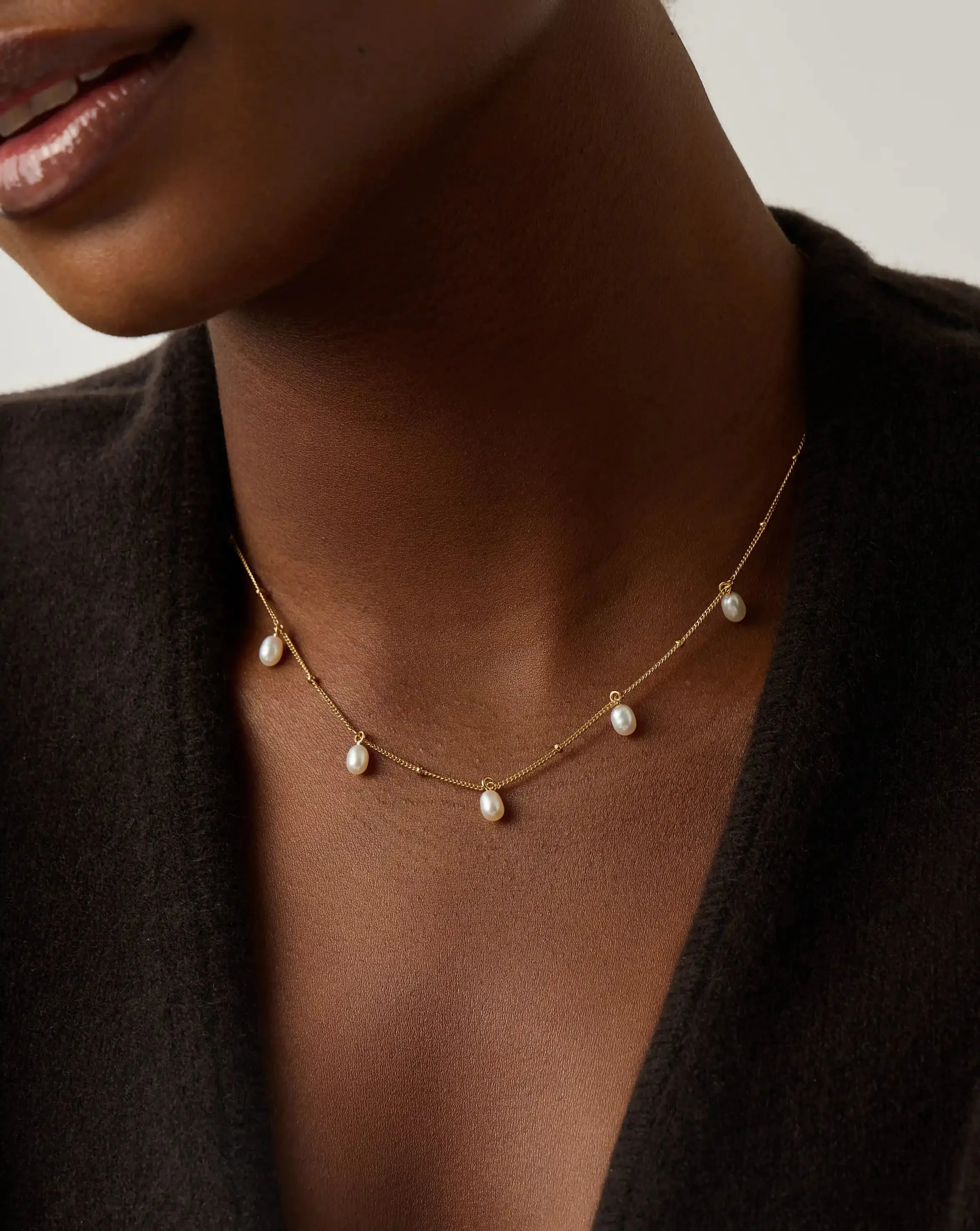 Pearl Baya Baroque Chain Choker | 18ct Gold Vermeil/Pearl - Image 2