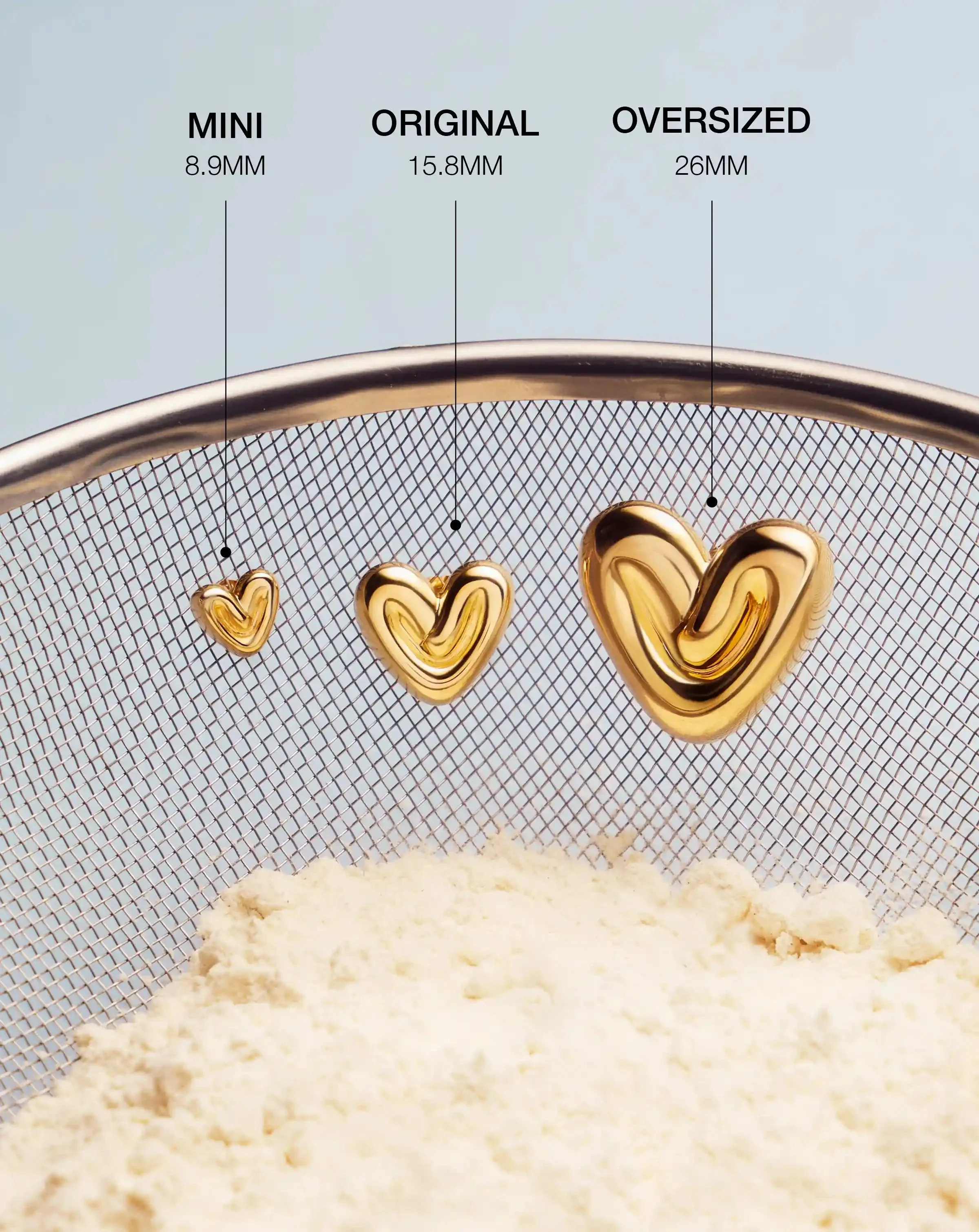 Puffy Heart Oversized Stud Earrings | 18ct Gold Plated - Image 4