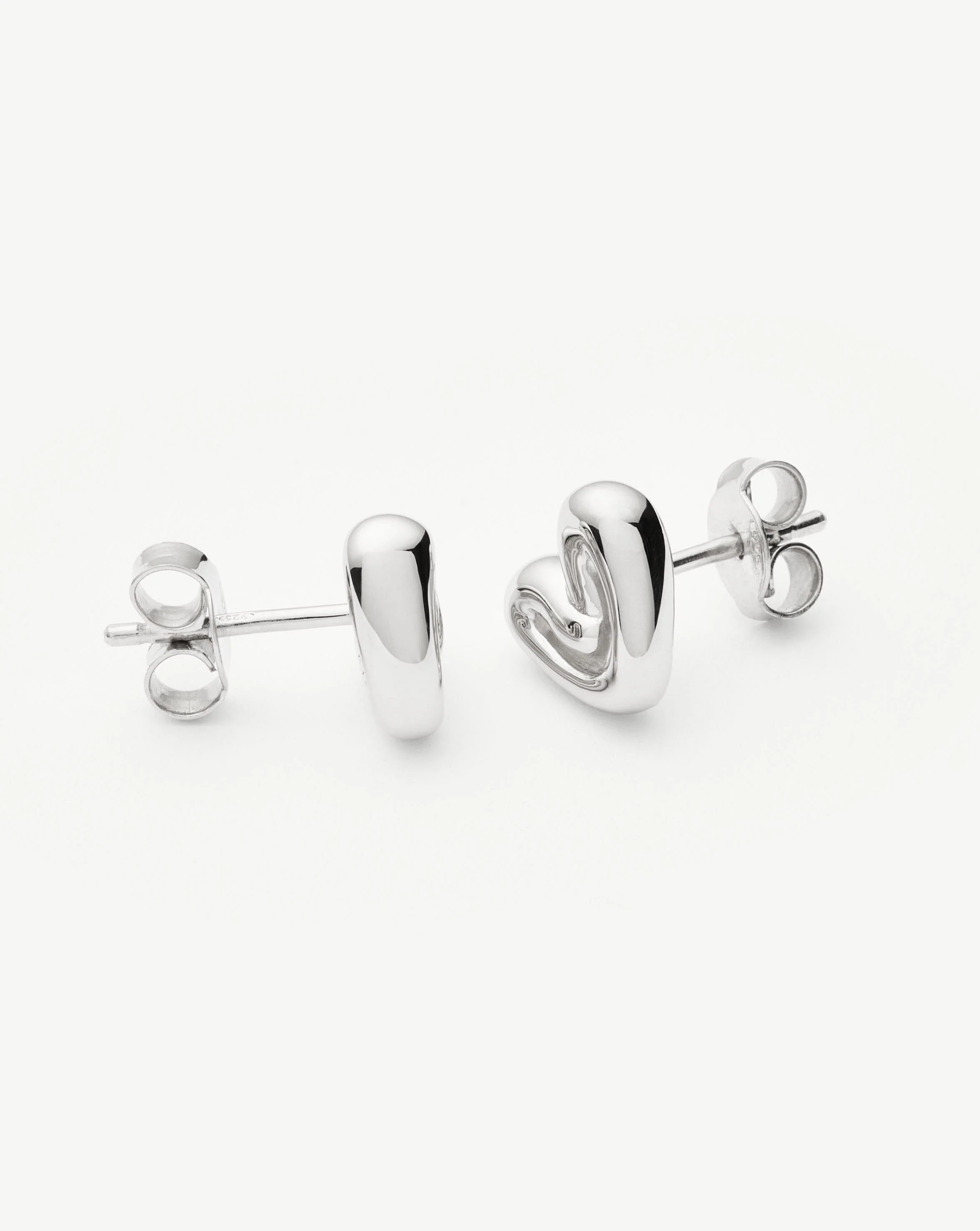 Puffy Heart Mini Stud Earrings | Sterling Silver - Image 4