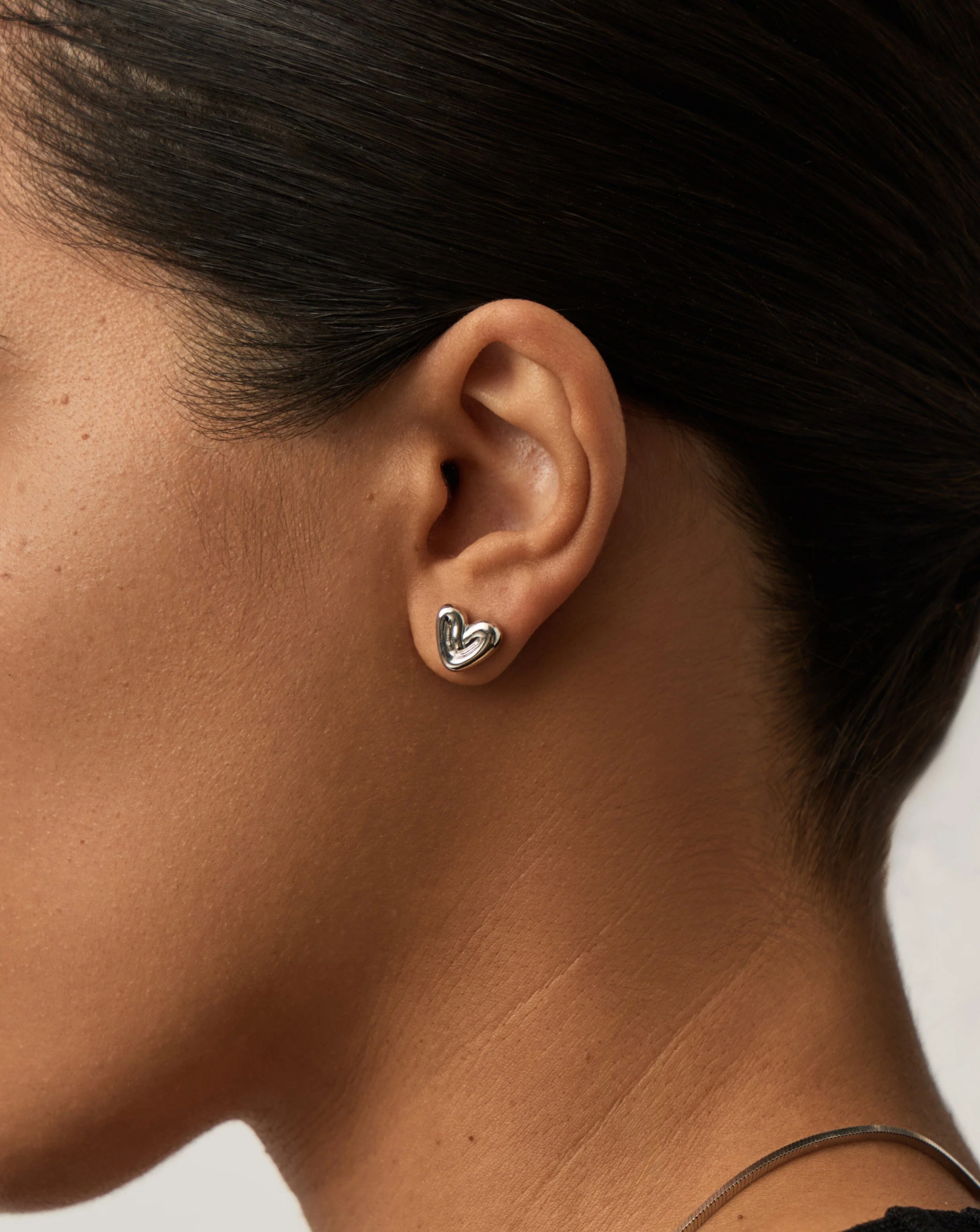 Puffy Heart Mini Stud Earrings | Sterling Silver - Image 6