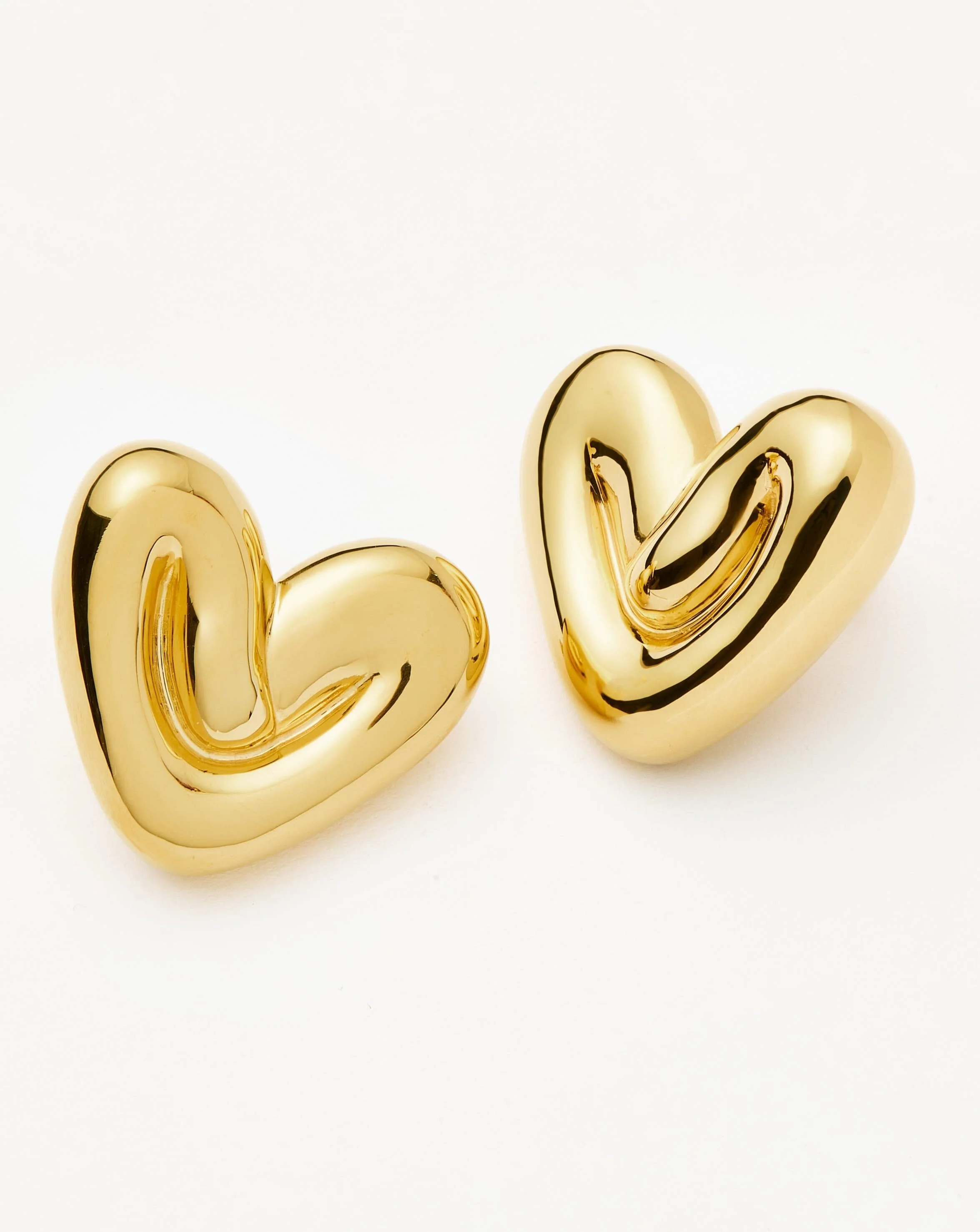 Puffy Heart Oversized Stud Earrings | 18ct Gold Plated - Image 5