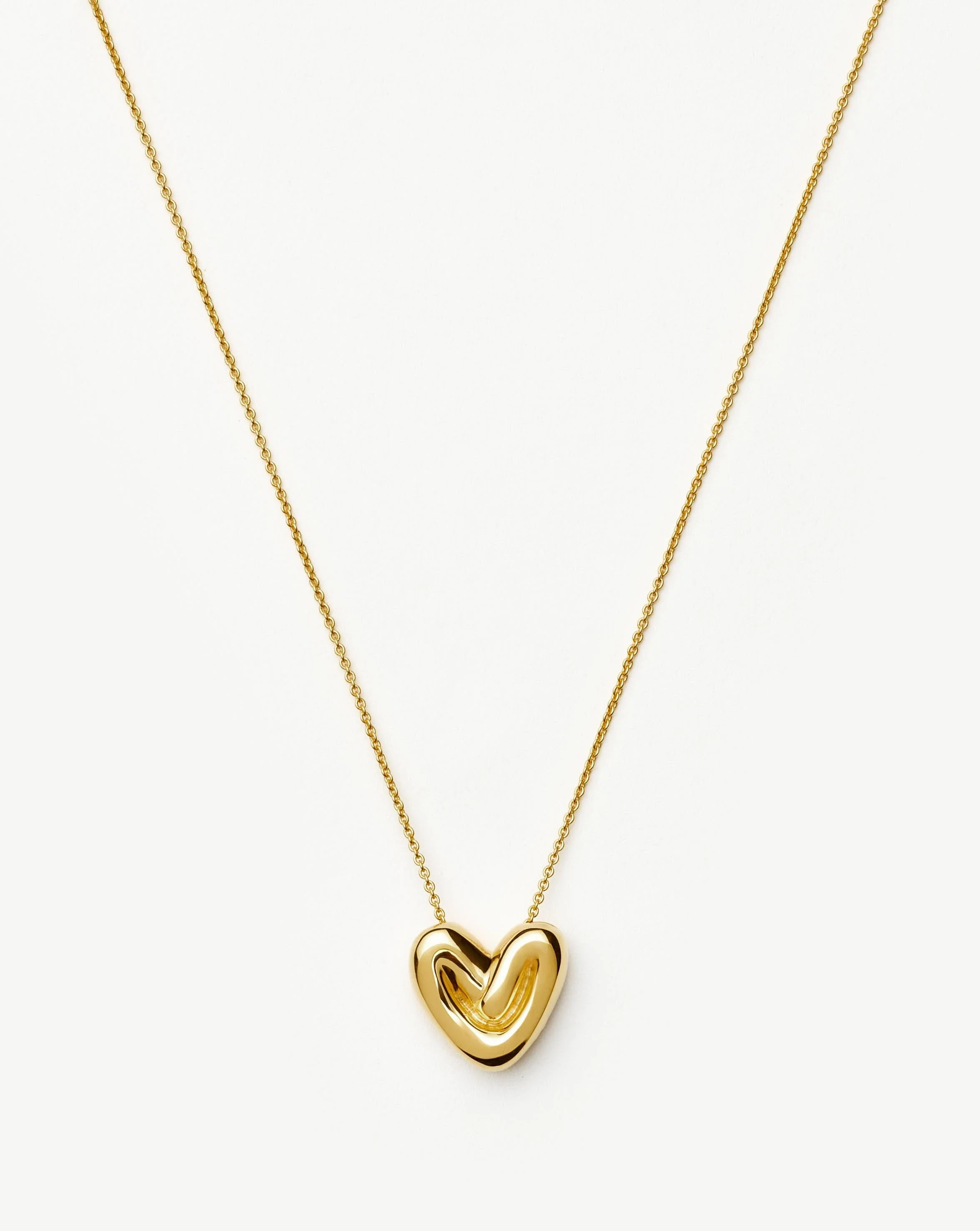 Puffy Heart Pendant Necklace | 18ct Gold Plated