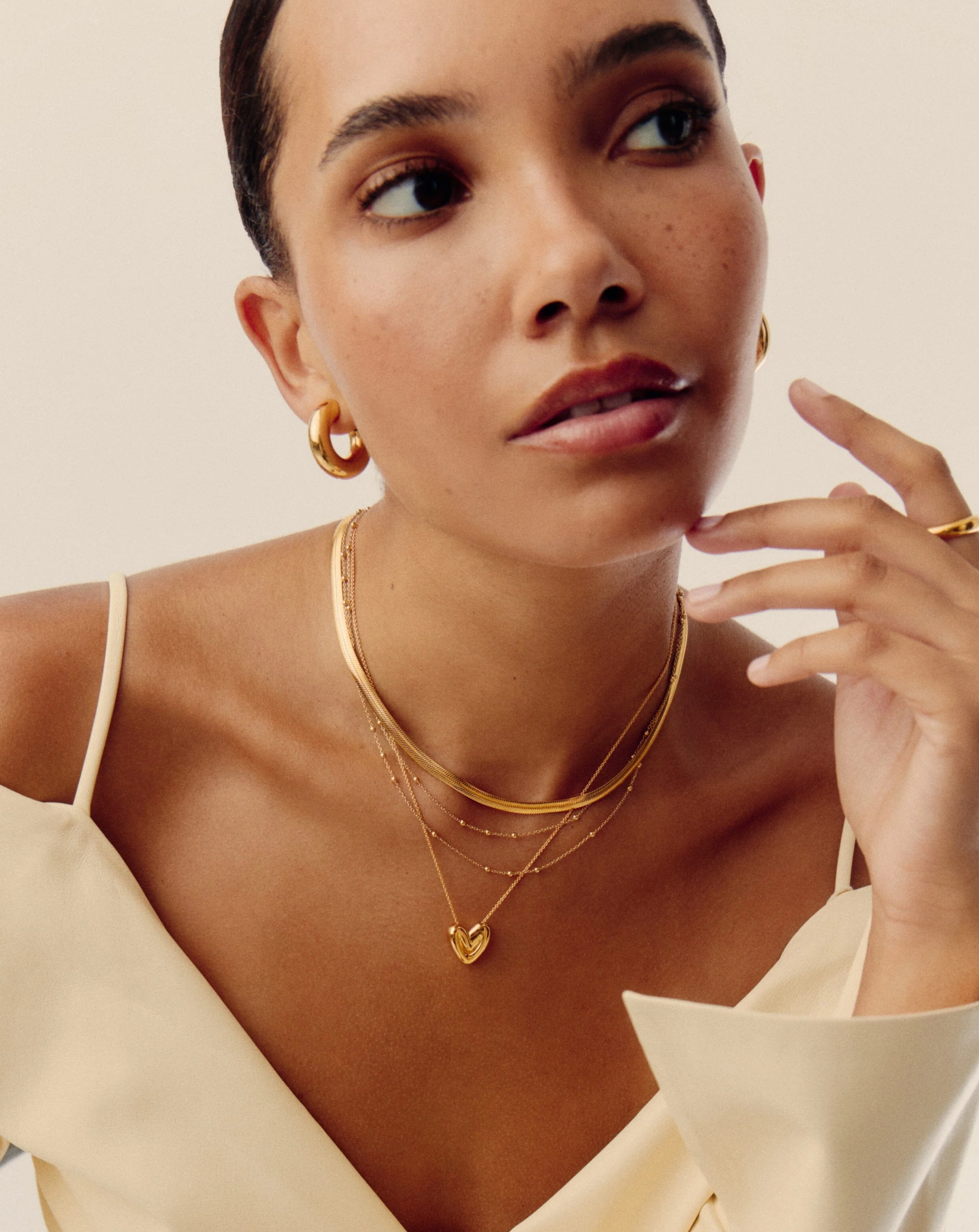 Puffy Heart Pendant Necklace | 18ct Gold Plated - Image 2