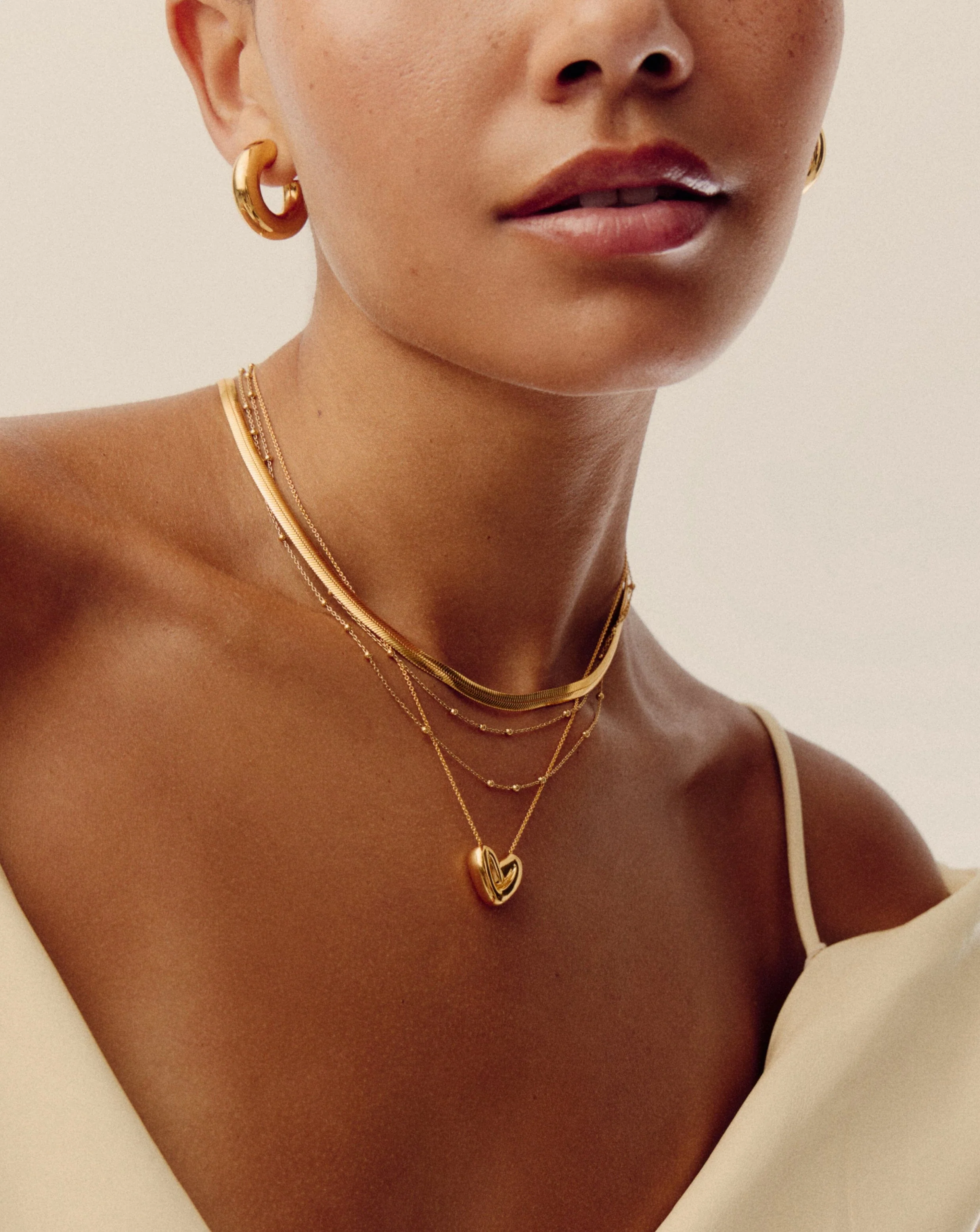 Puffy Heart Pendant Necklace | 18ct Gold Plated - Image 3