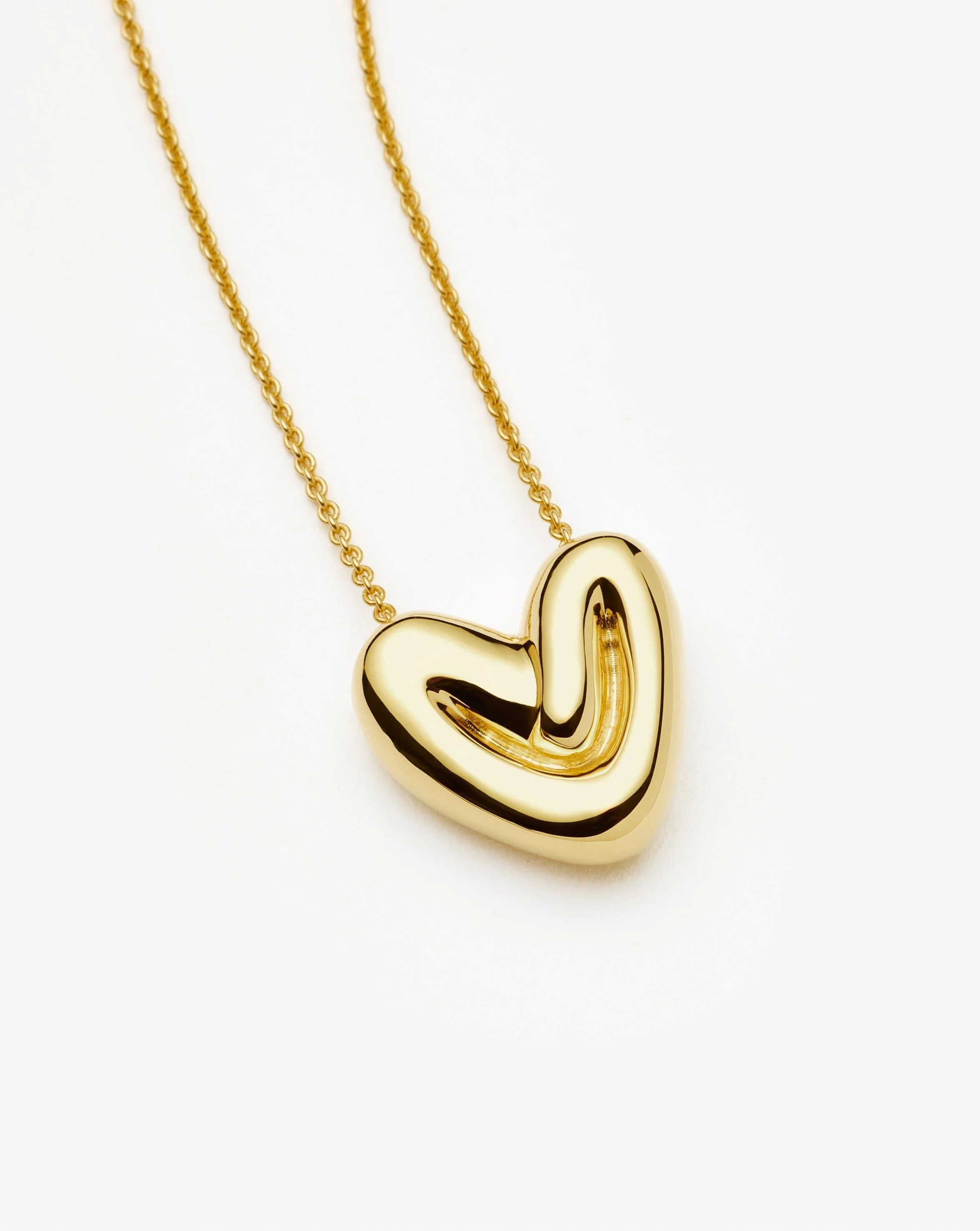 Puffy Heart Pendant Necklace | 18ct Gold Plated - Image 5
