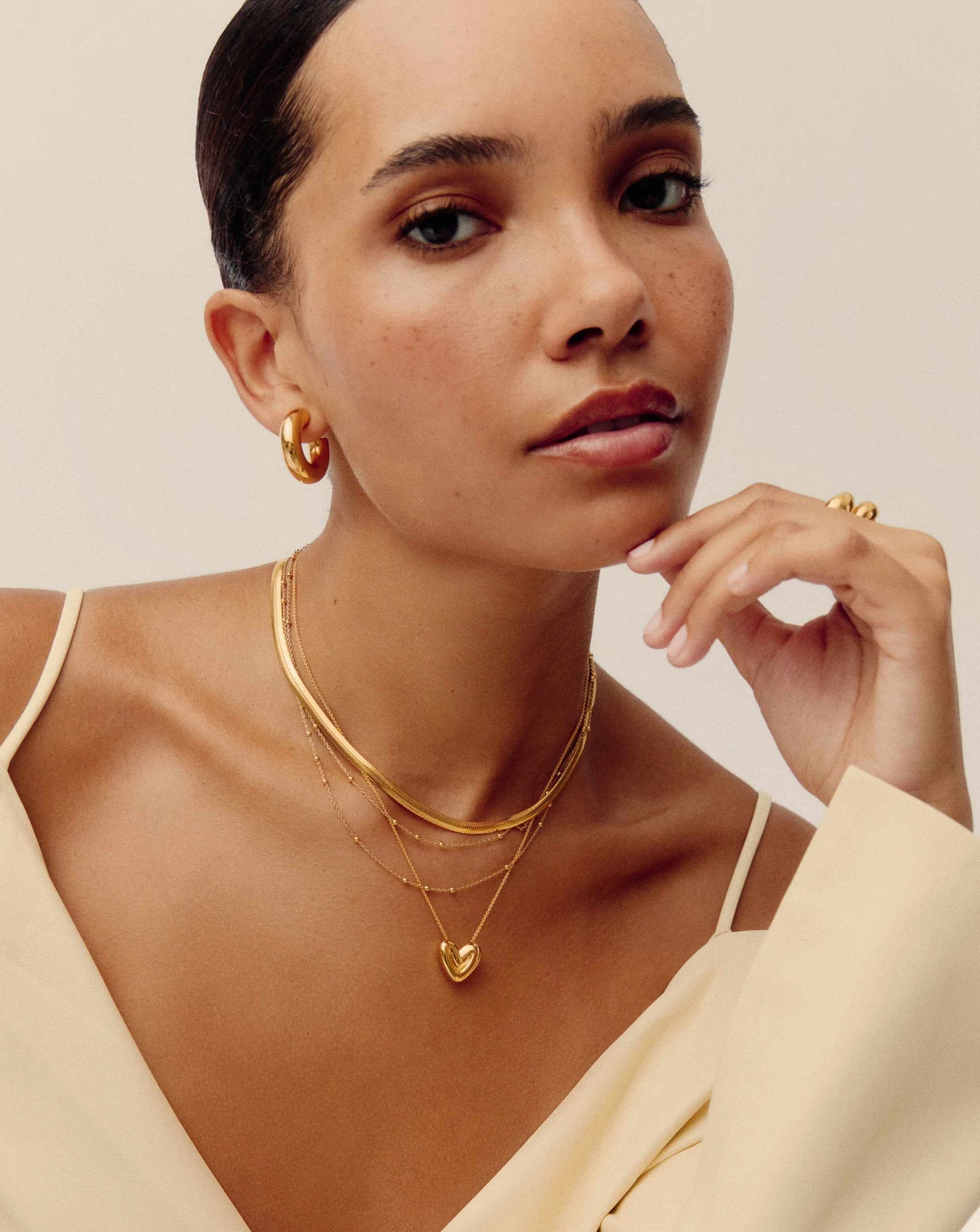 Puffy Heart Pendant Necklace | 18ct Gold Plated - Image 6