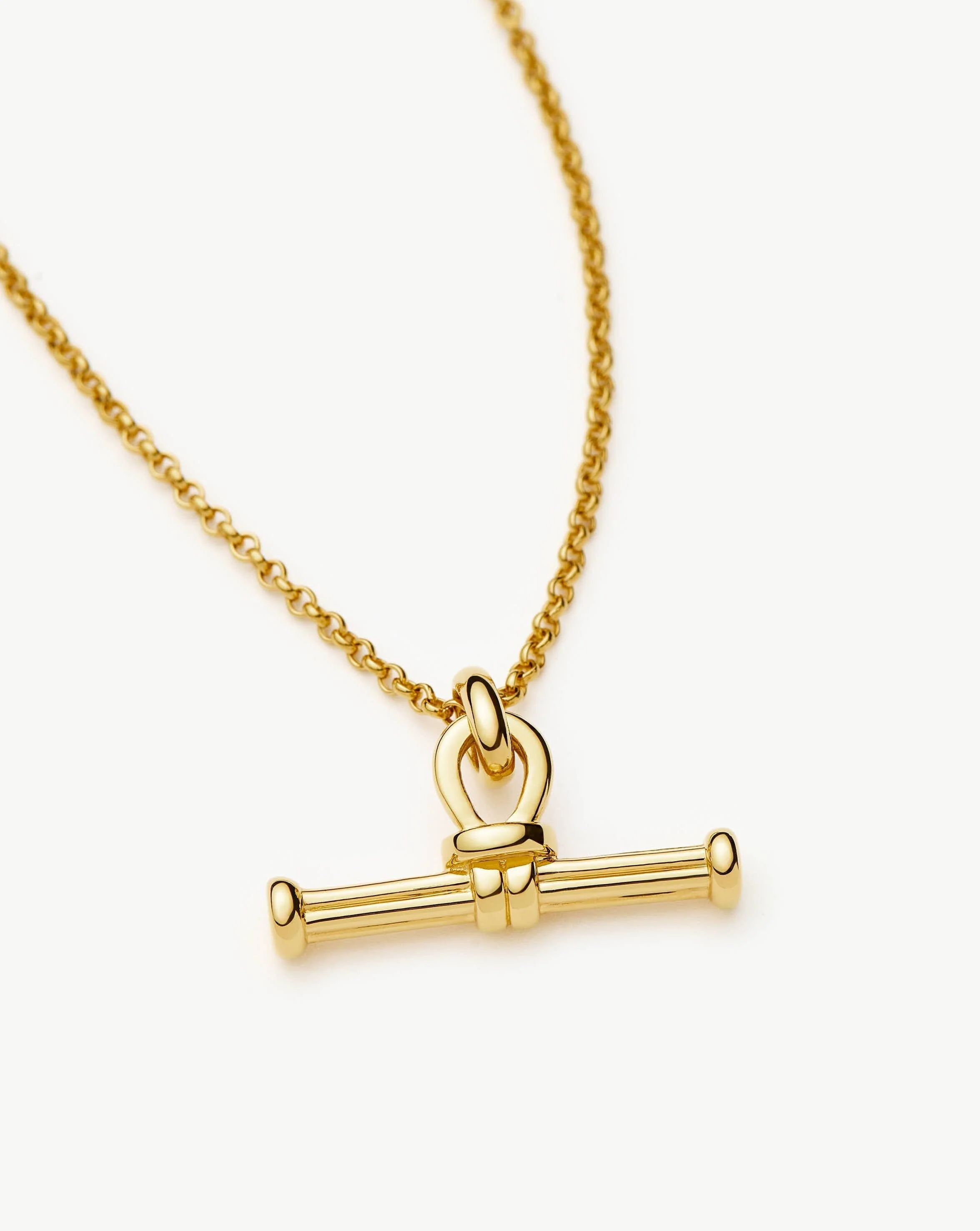 Ridge T-Bar Chain Necklace | 18ct Gold Plated - Image 4