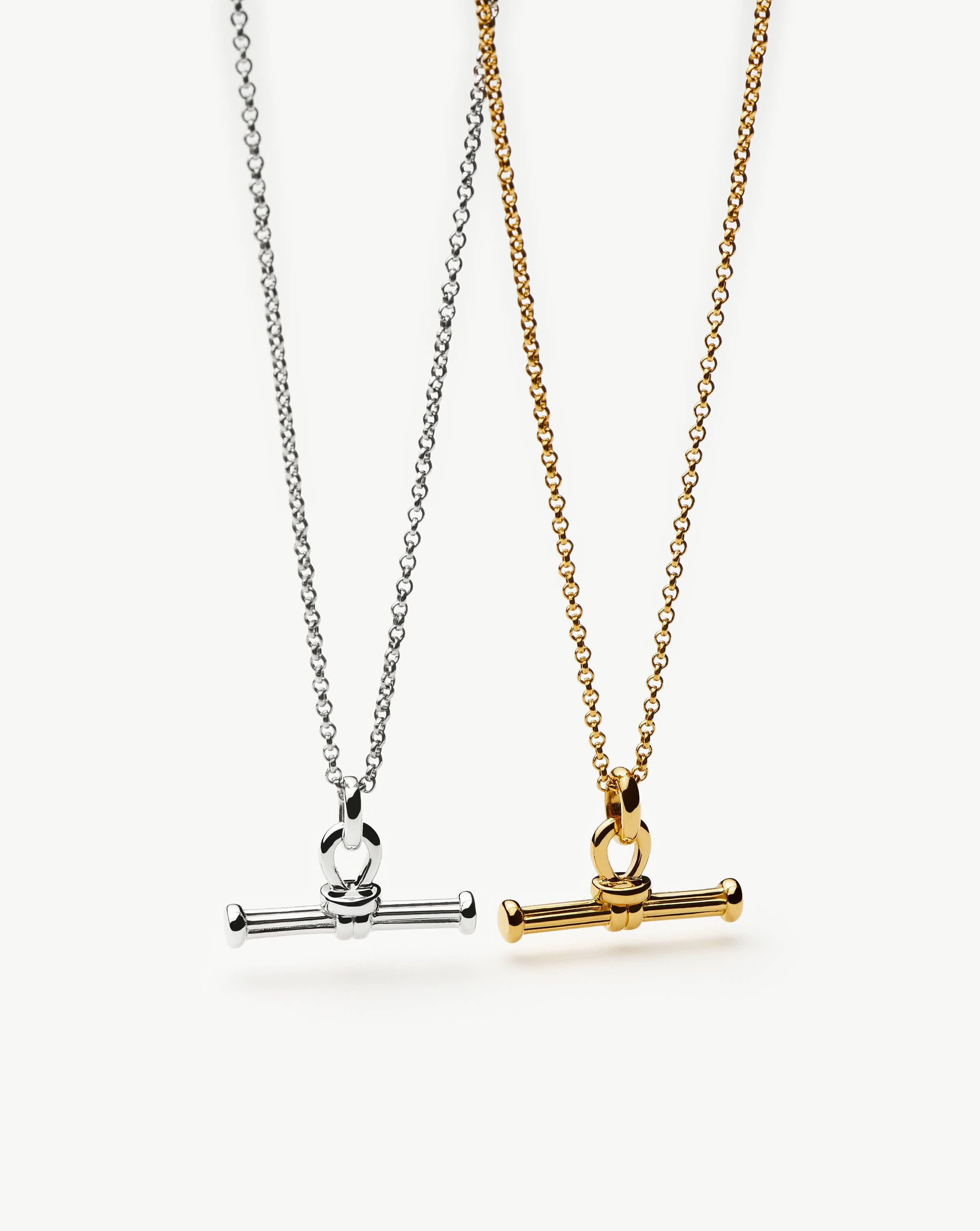 Ridge T-Bar Chain Necklace | 18ct Gold Plated - Image 5