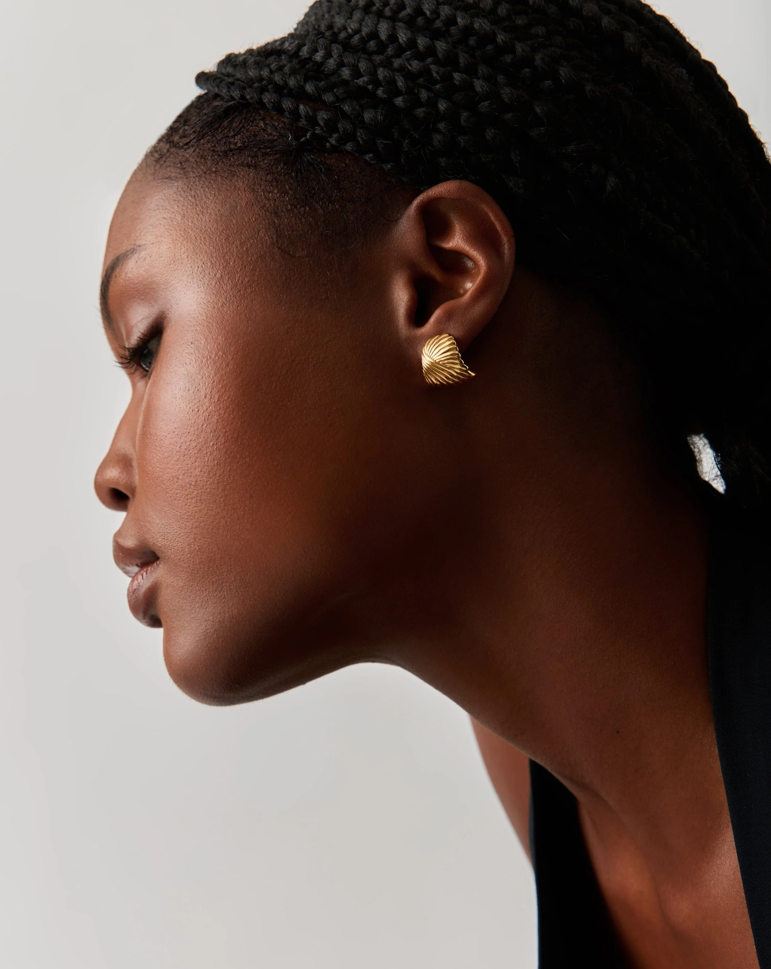Ripple Stud Earrings | 18ct Gold Plated - Image 3