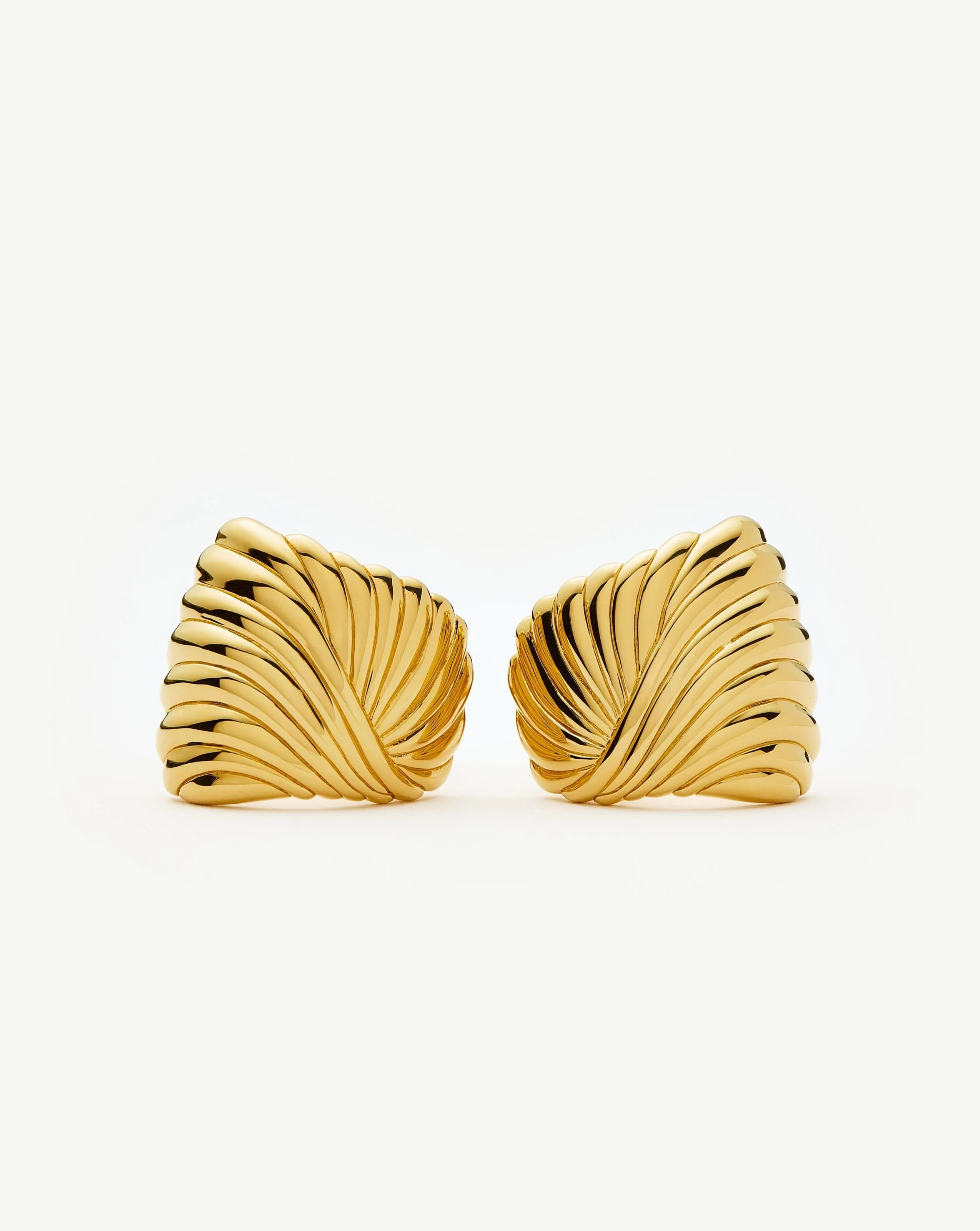 Ripple Stud Earrings | 18ct Gold Plated - Image 4