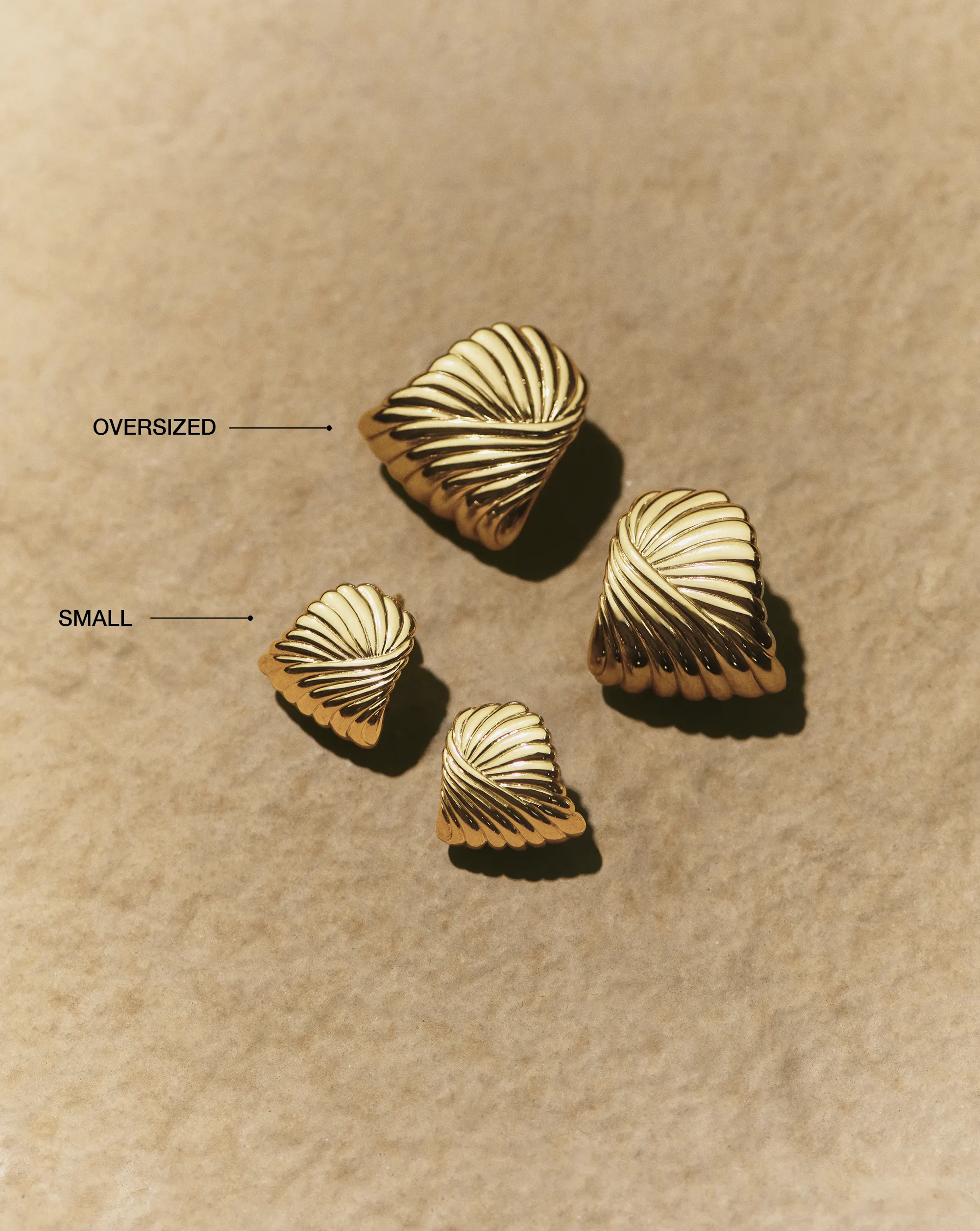 Ripple Stud Earrings | 18ct Gold Plated - Image 6