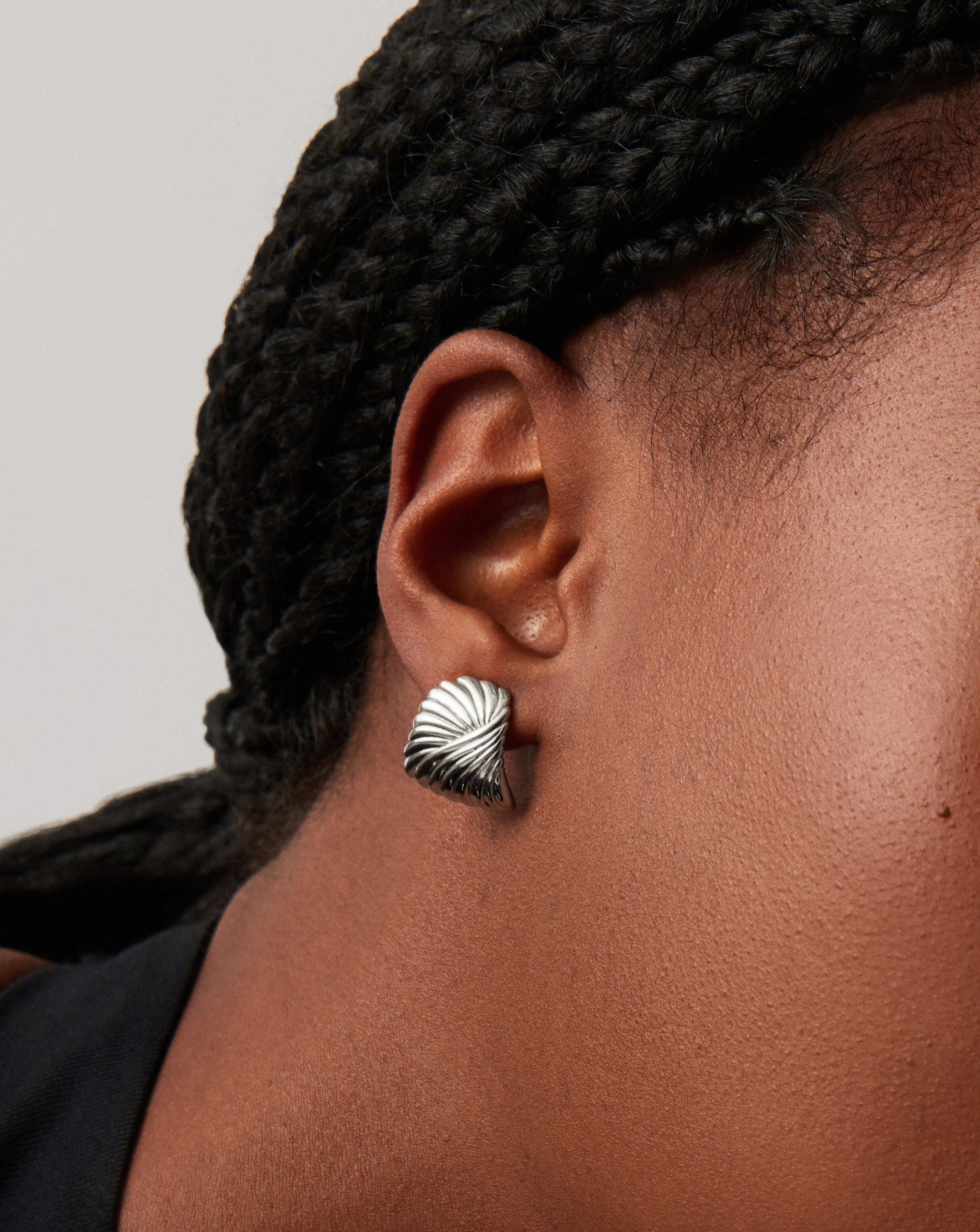 Ripple Stud Earrings | Silver Plated - Image 2