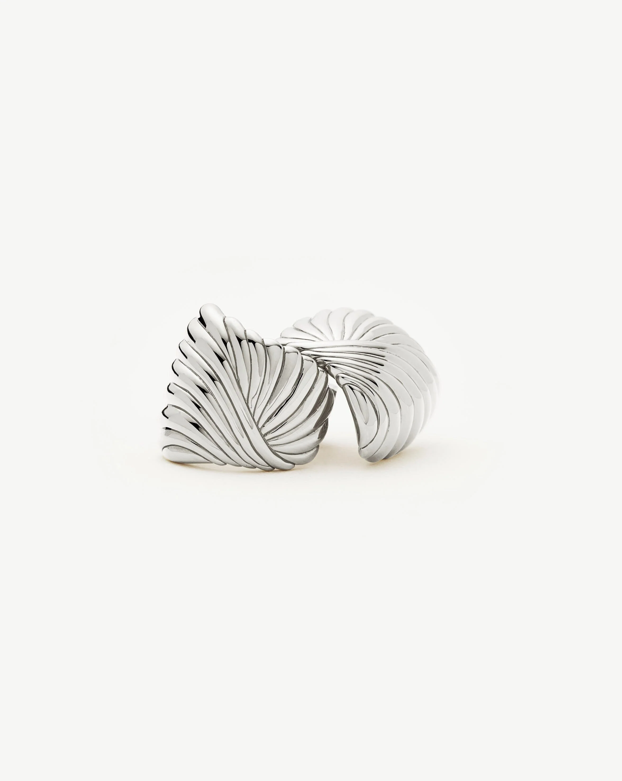 Ripple Stud Earrings | Silver Plated - Image 4