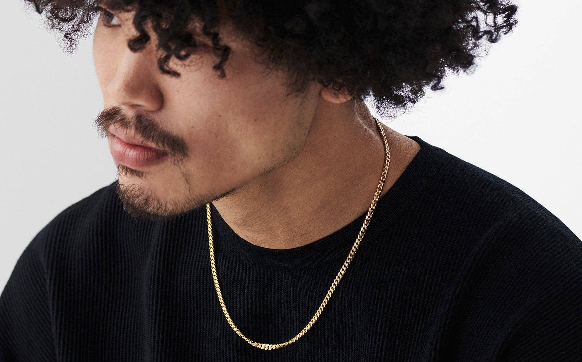 Mens Round Curb Chain Necklace - Image 3