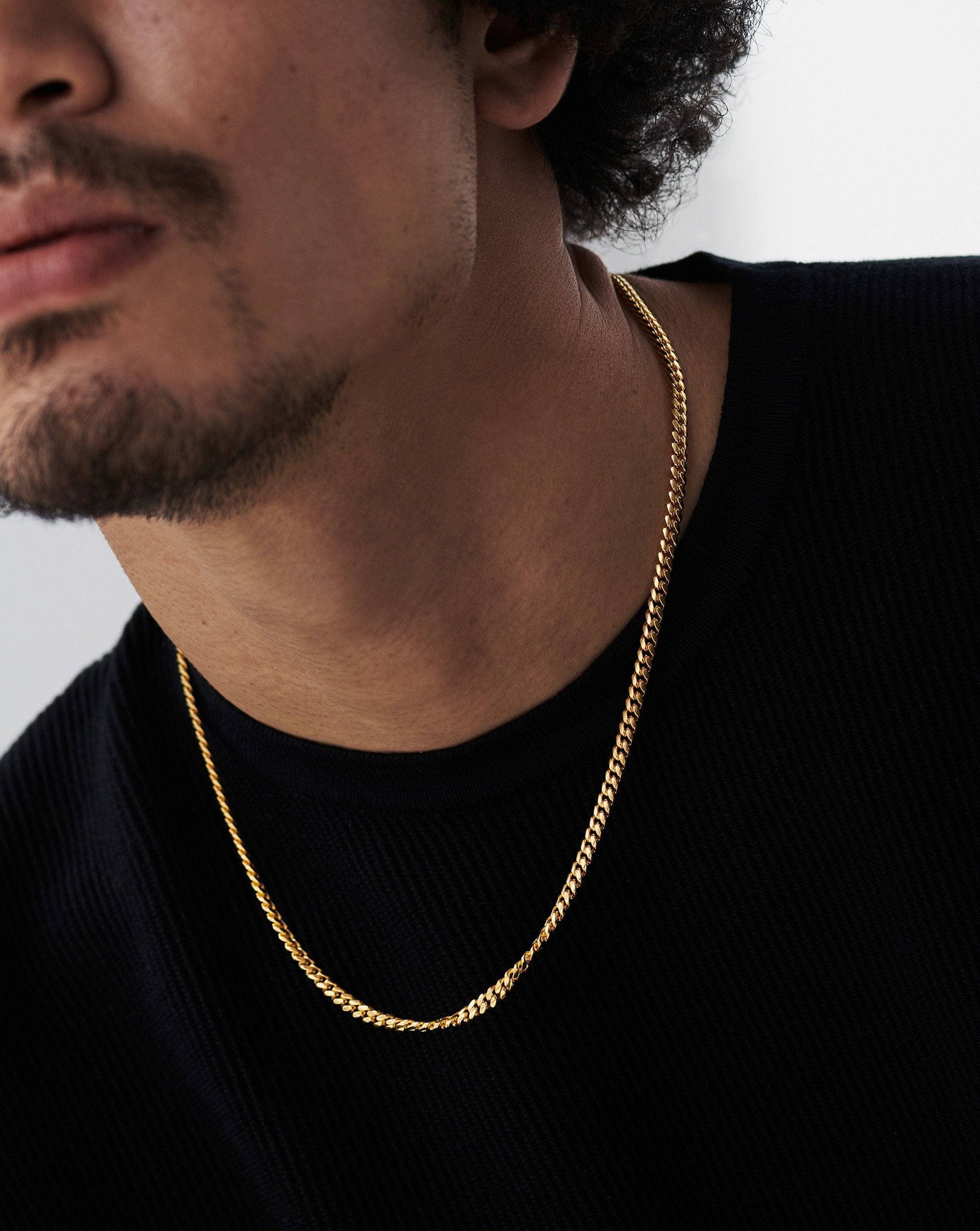 Mens Round Curb Chain Necklace - Image 6