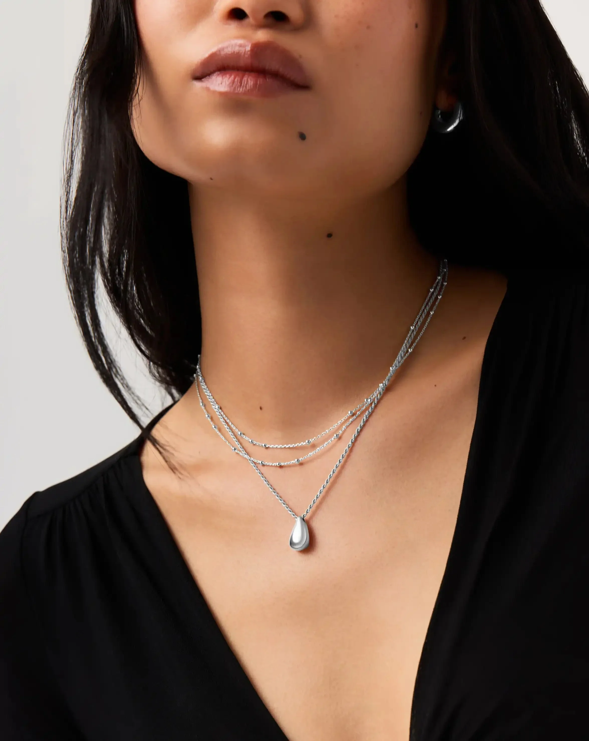 Savi Droplet Pendant & Double Necklace Set | Sterling Silver - Image 6