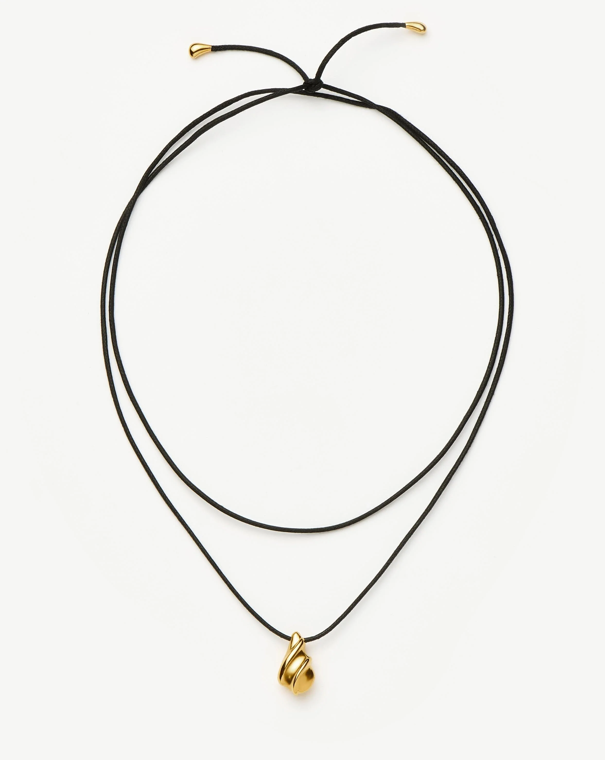 Savi Ridge Droplet Pendant Cord Necklace | 18ct Gold Plated - Image 4