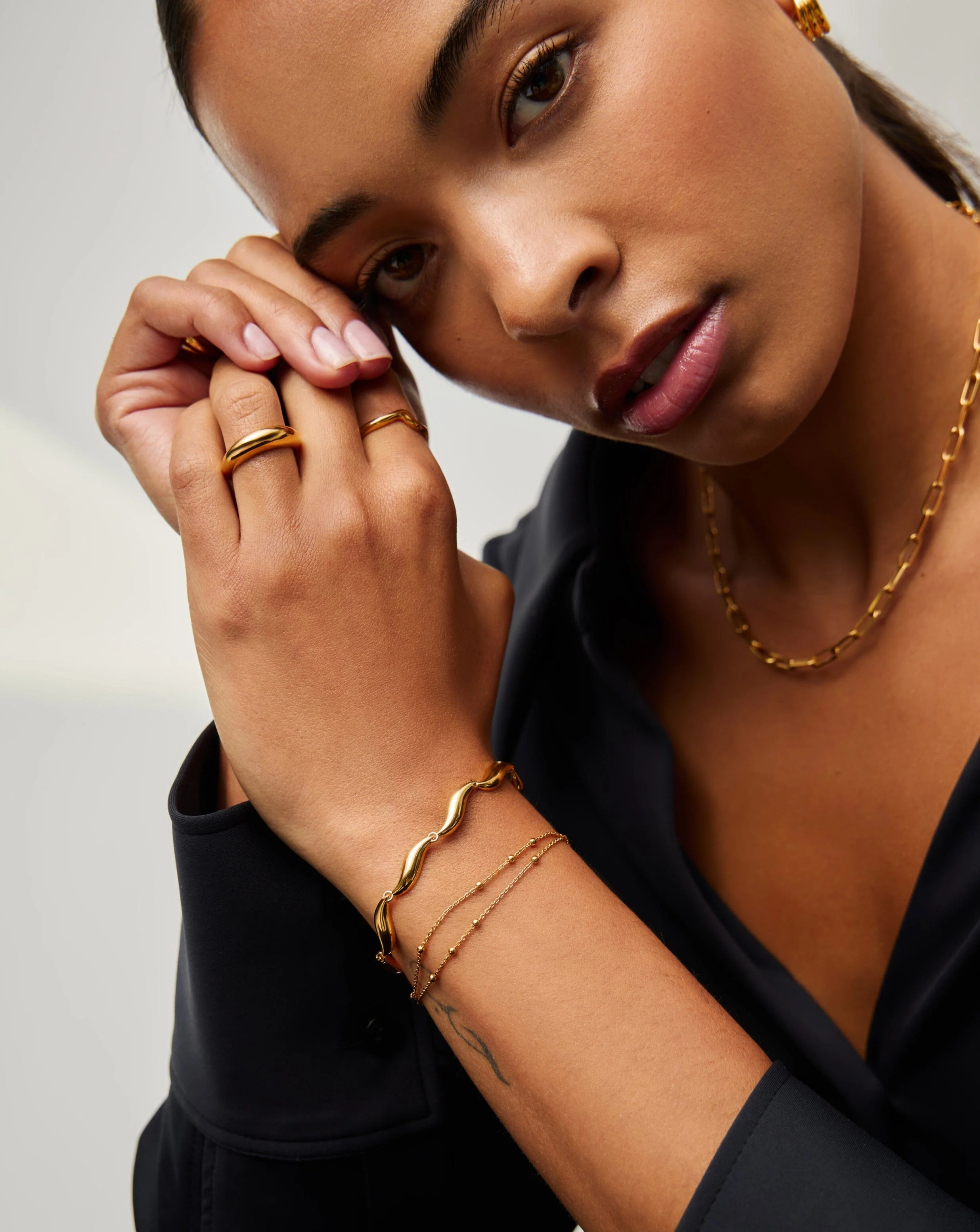 Savi Signature Link Chain Bracelet | 18ct Gold Plated - Image 2