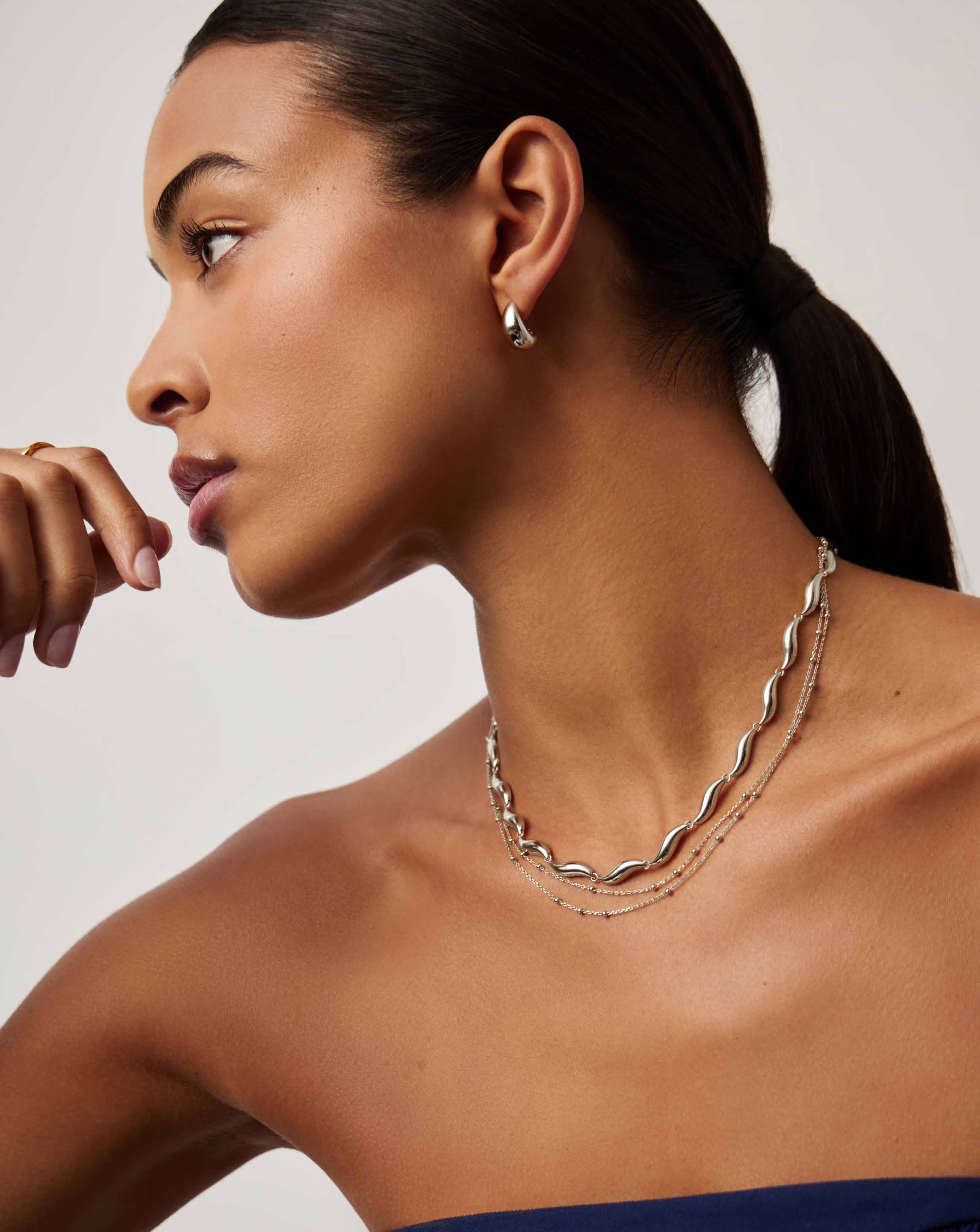 Savi Signature Link Chain Necklace | Silver Plated - Image 6