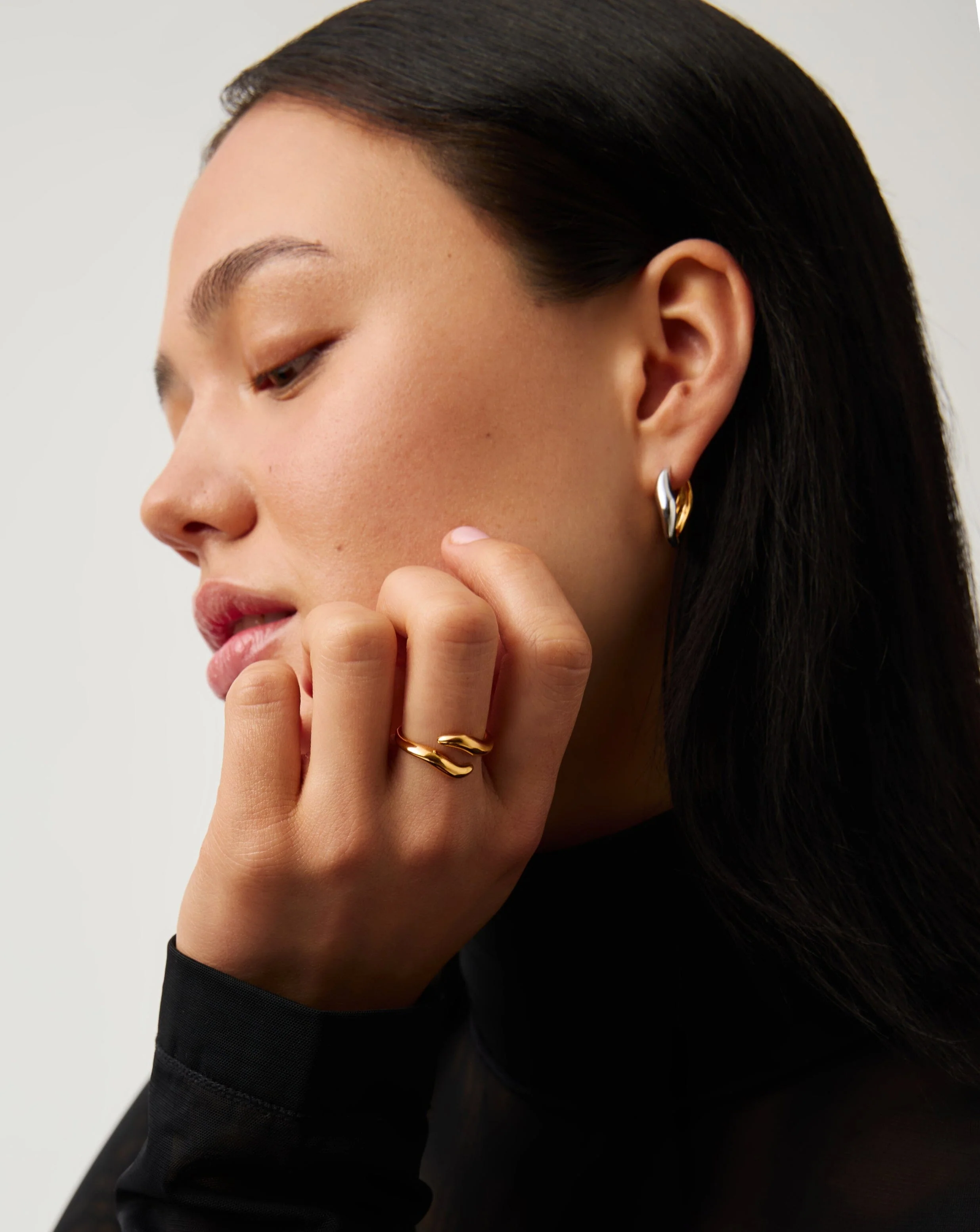 Savi Signature Open Ring | 18ct Gold Vermeil - Image 2