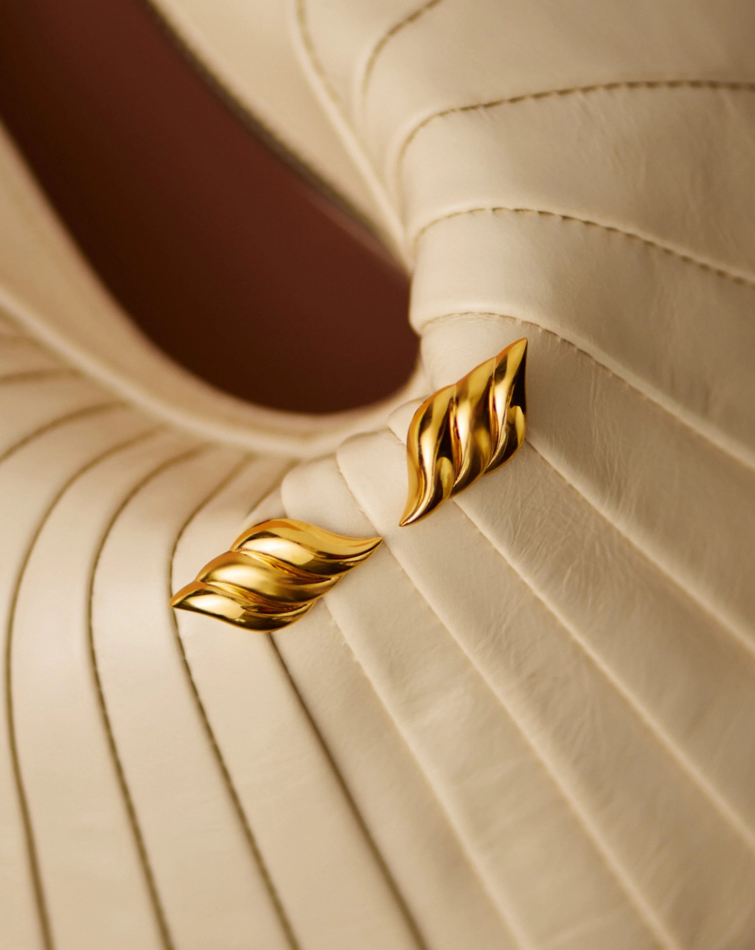 Savi Signature Oversized Stud Earrings | 18ct Gold Plated - Image 4