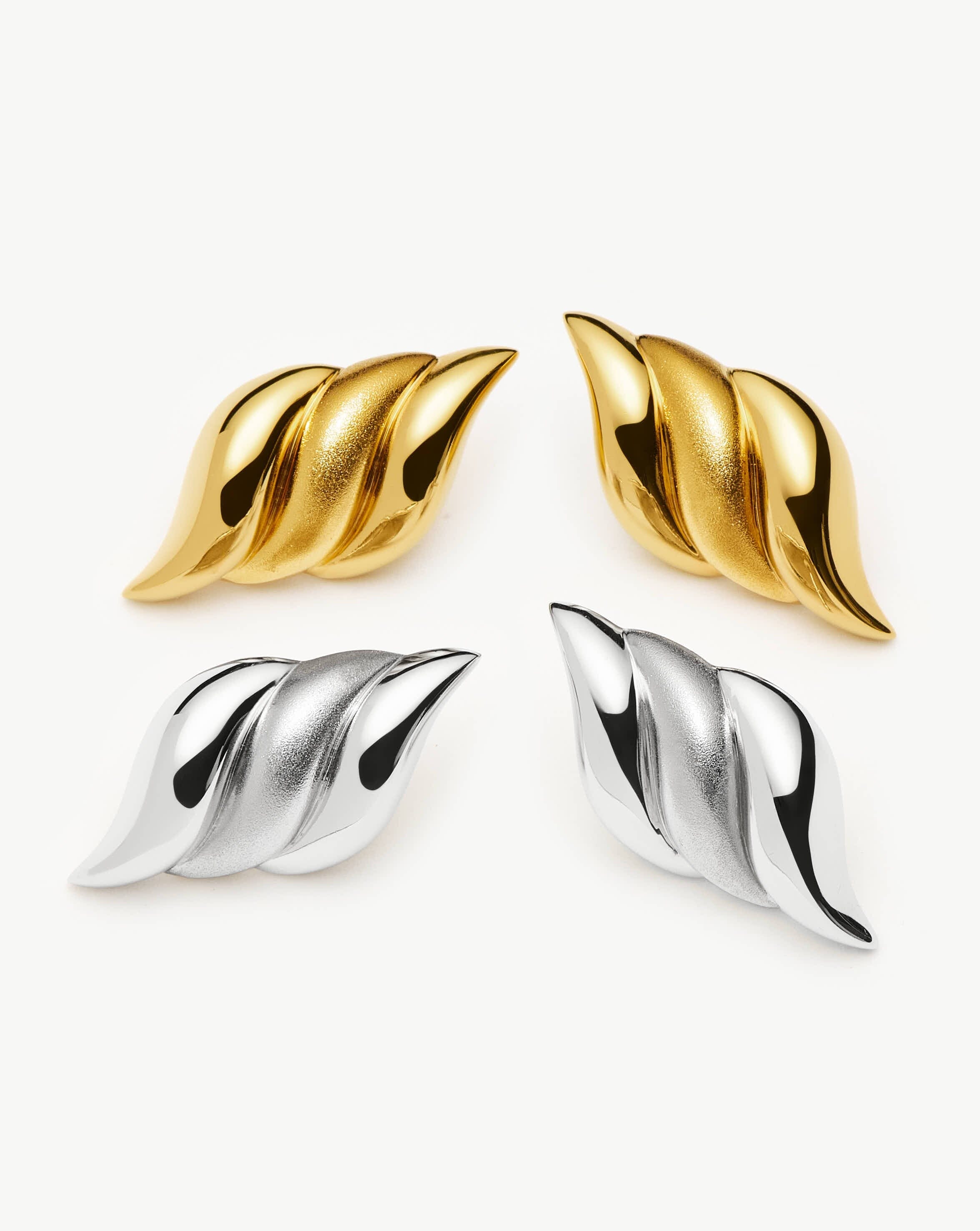 Savi Signature Oversized Stud Earrings | 18ct Gold Plated - Image 5