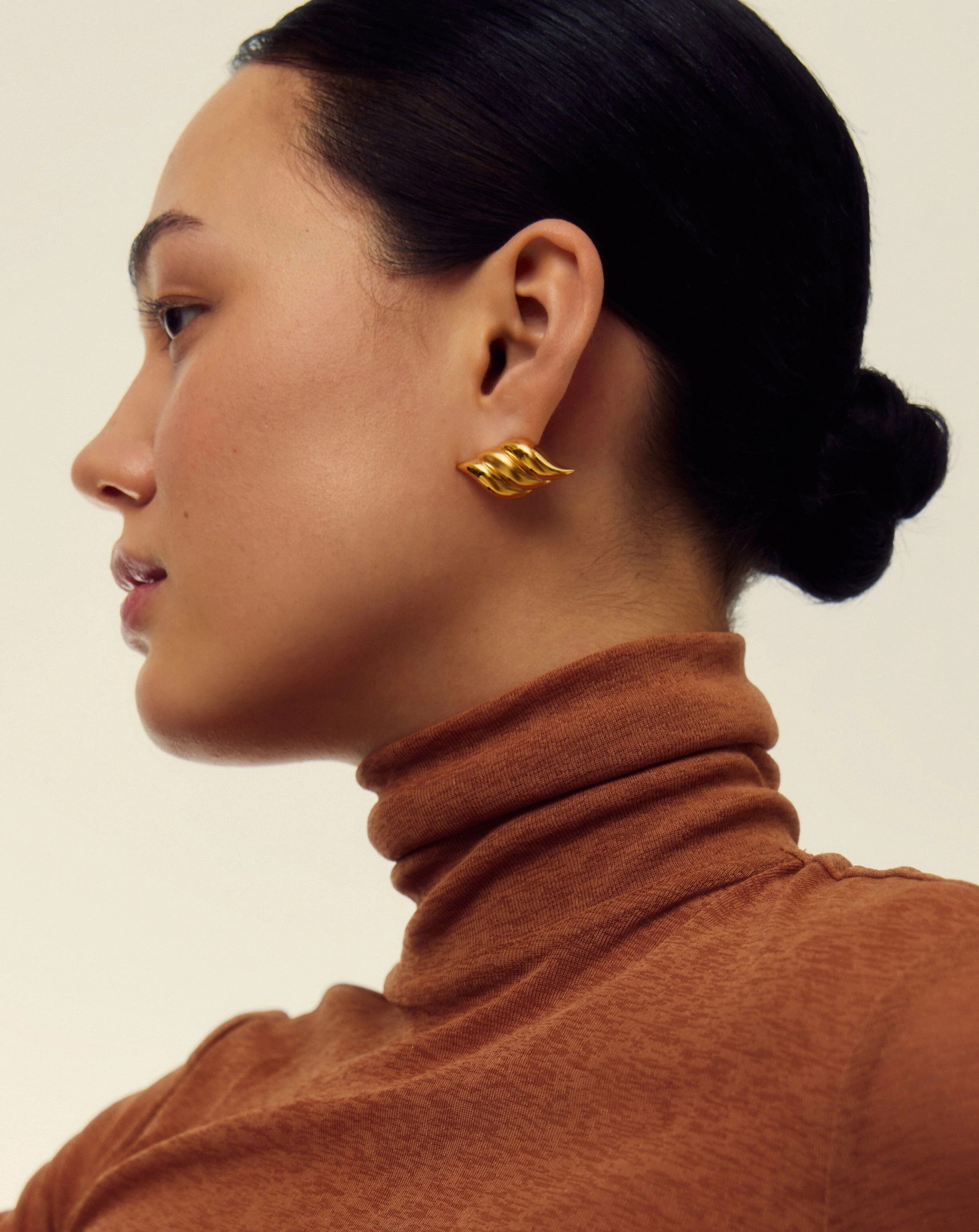Savi Signature Oversized Stud Earrings | 18ct Gold Plated - Image 6