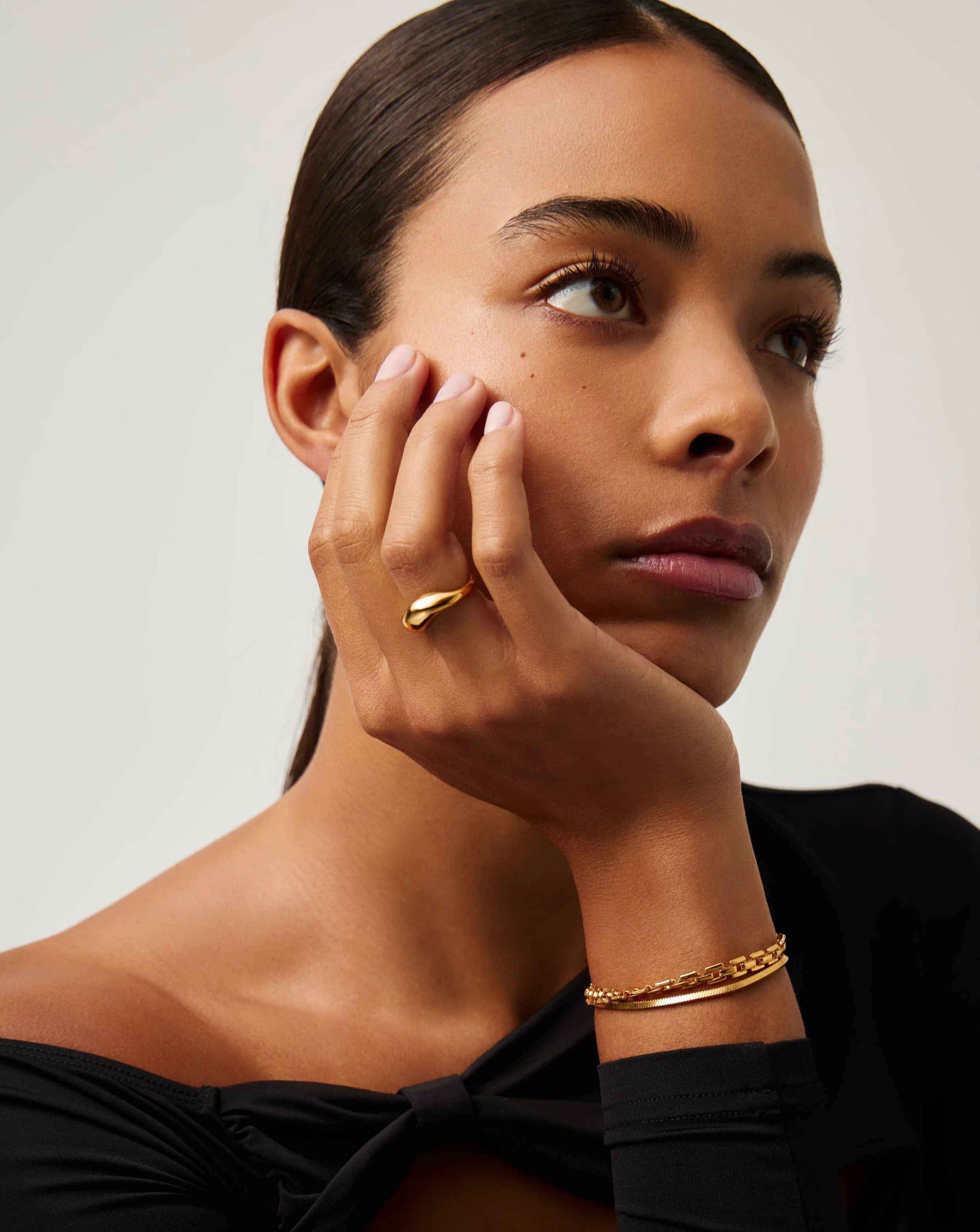 Savi Signature Stacking Ring | 18ct Gold Vermeil - Image 3