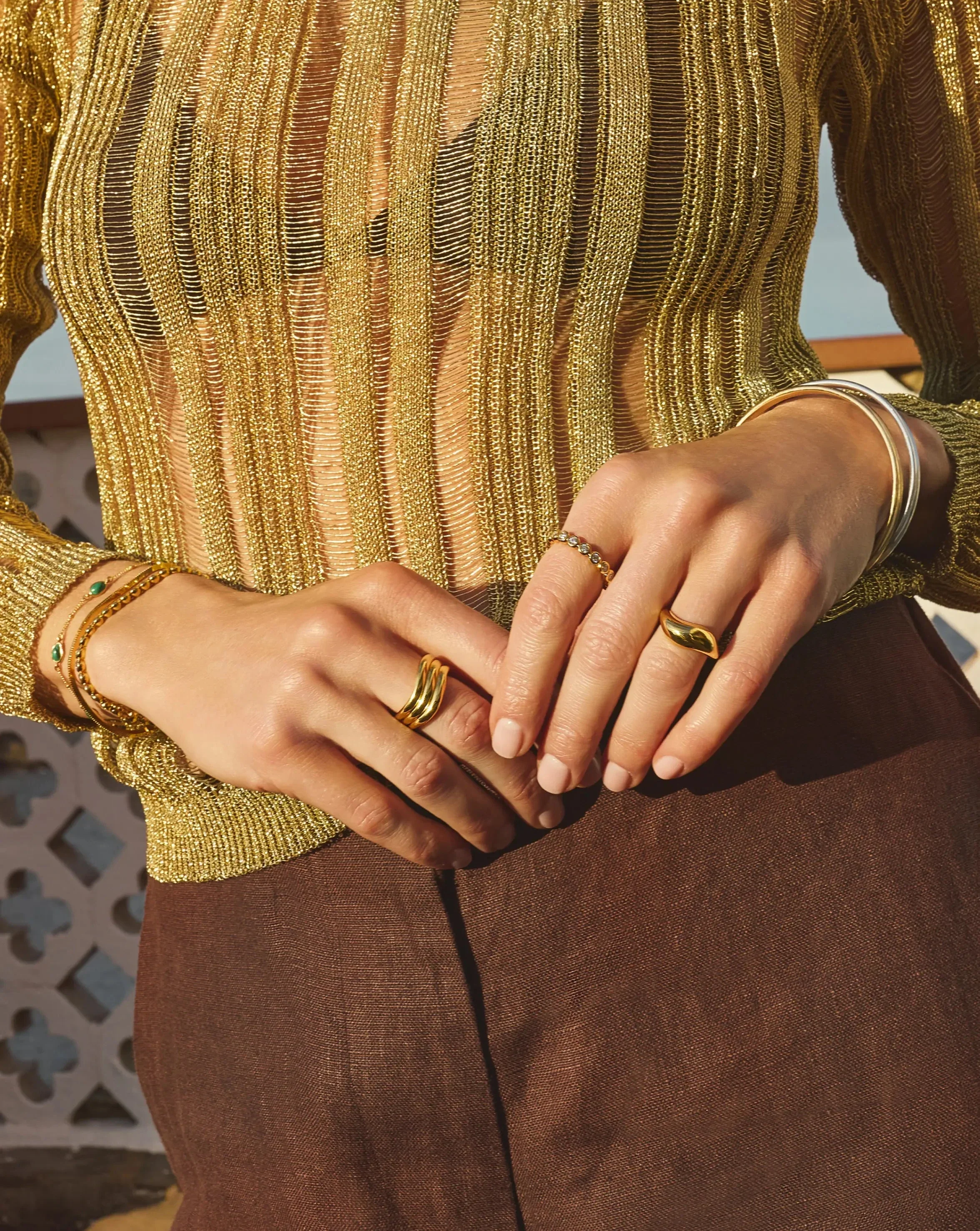 Savi Signature Triple Ring | 18ct Gold Plated - Image 3