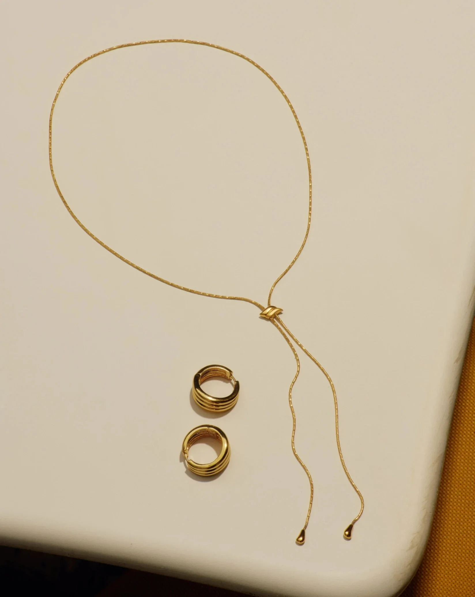Savi Slider Lariat Chain Necklace | 18ct Gold Vermeil - Image 7