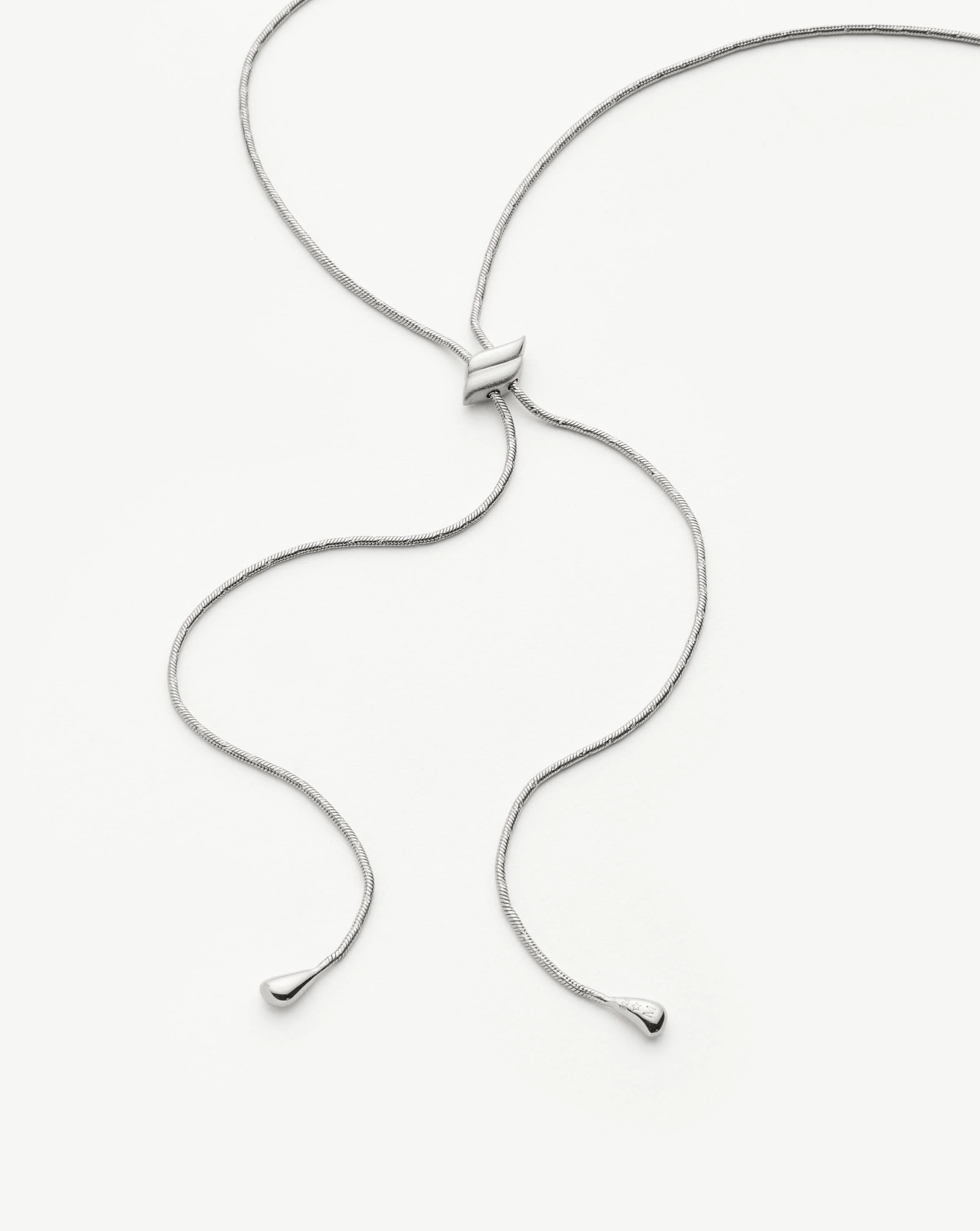 Savi Slider Lariat Chain Necklace | Sterling Silver - Image 4