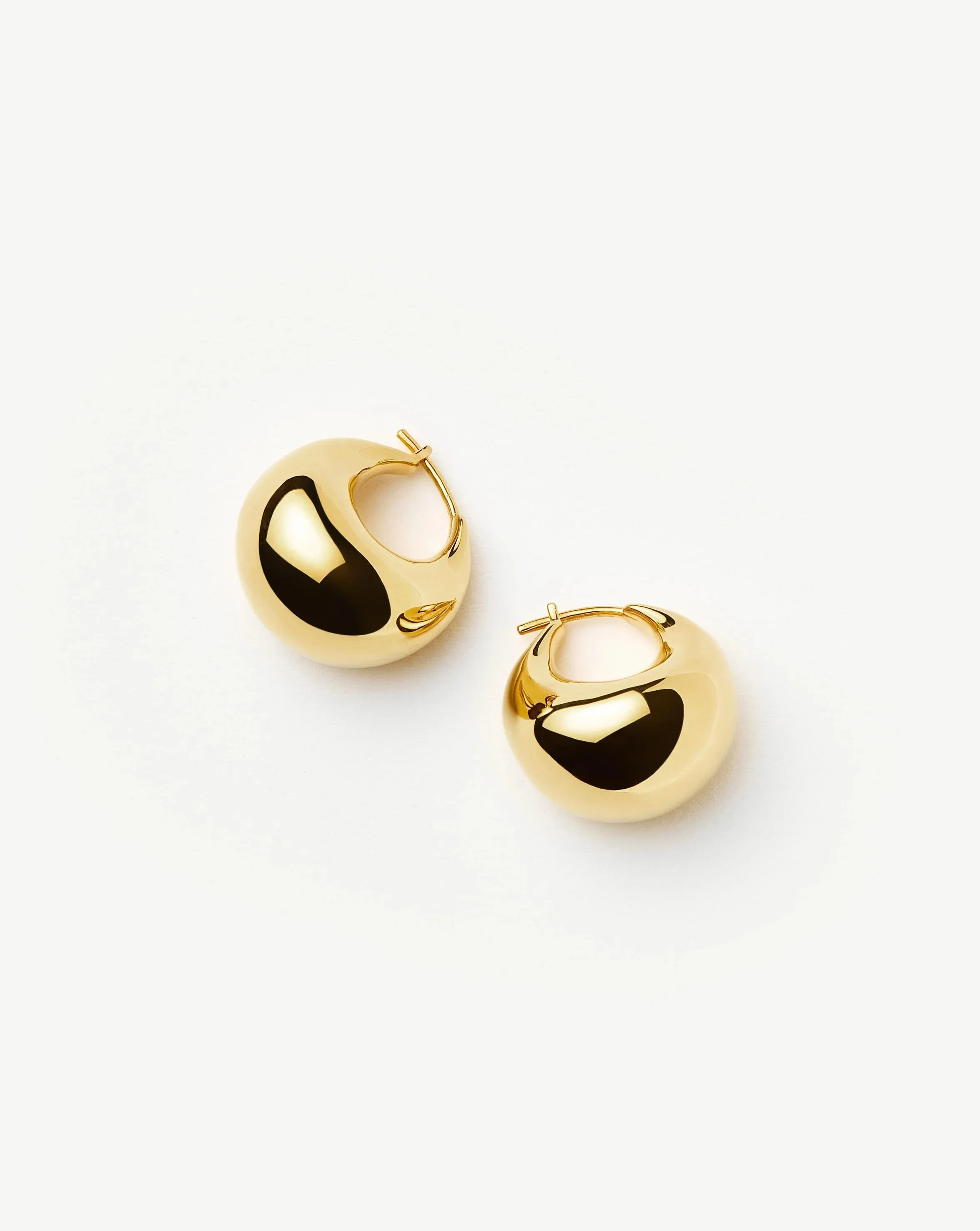 Sculptural Chubby Dome Small Hoop Earrings | 18ct Gold Plated - Image 5