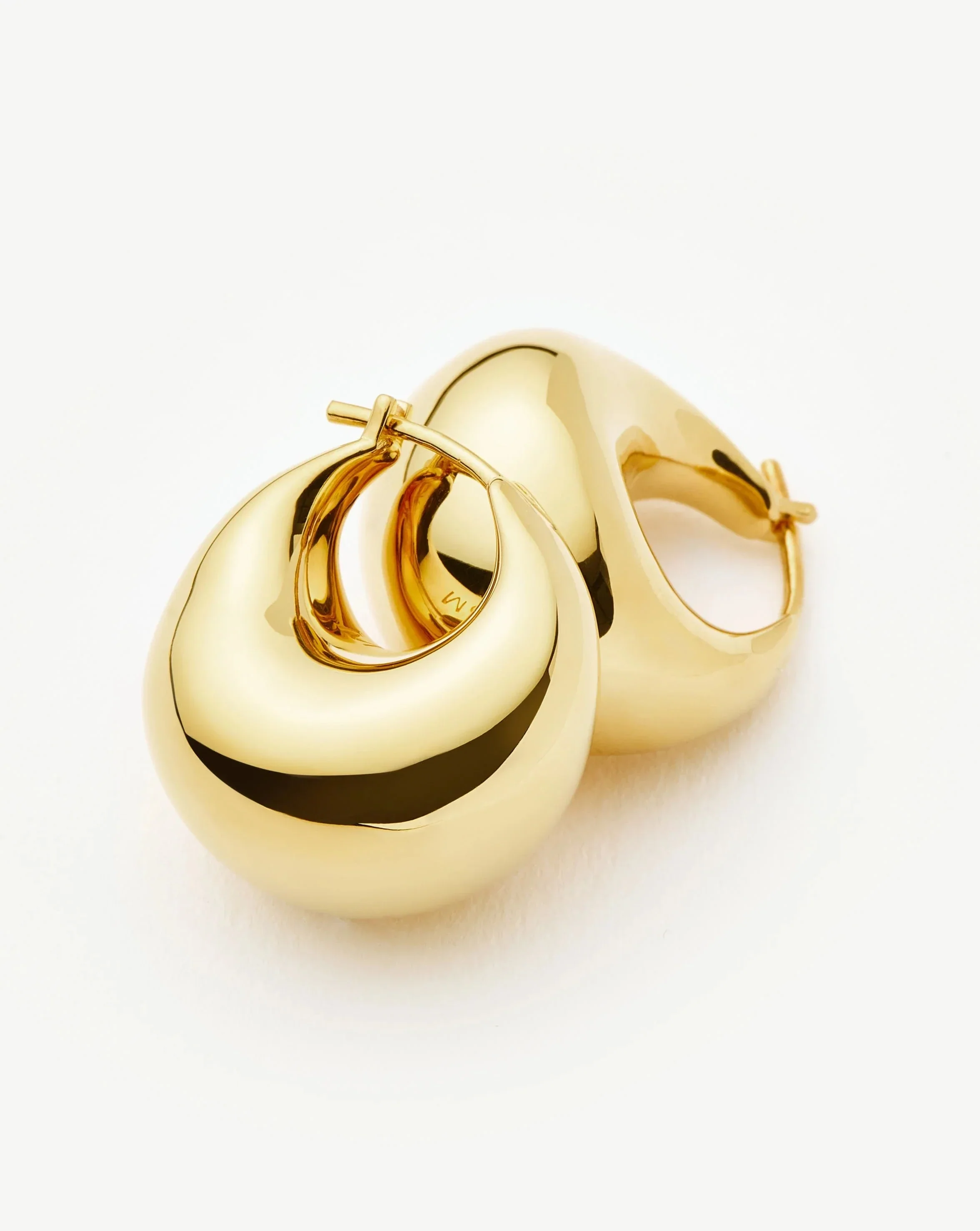 Sculptural Chubby Dome Small Hoop Earrings | 18ct Gold Plated - Image 8